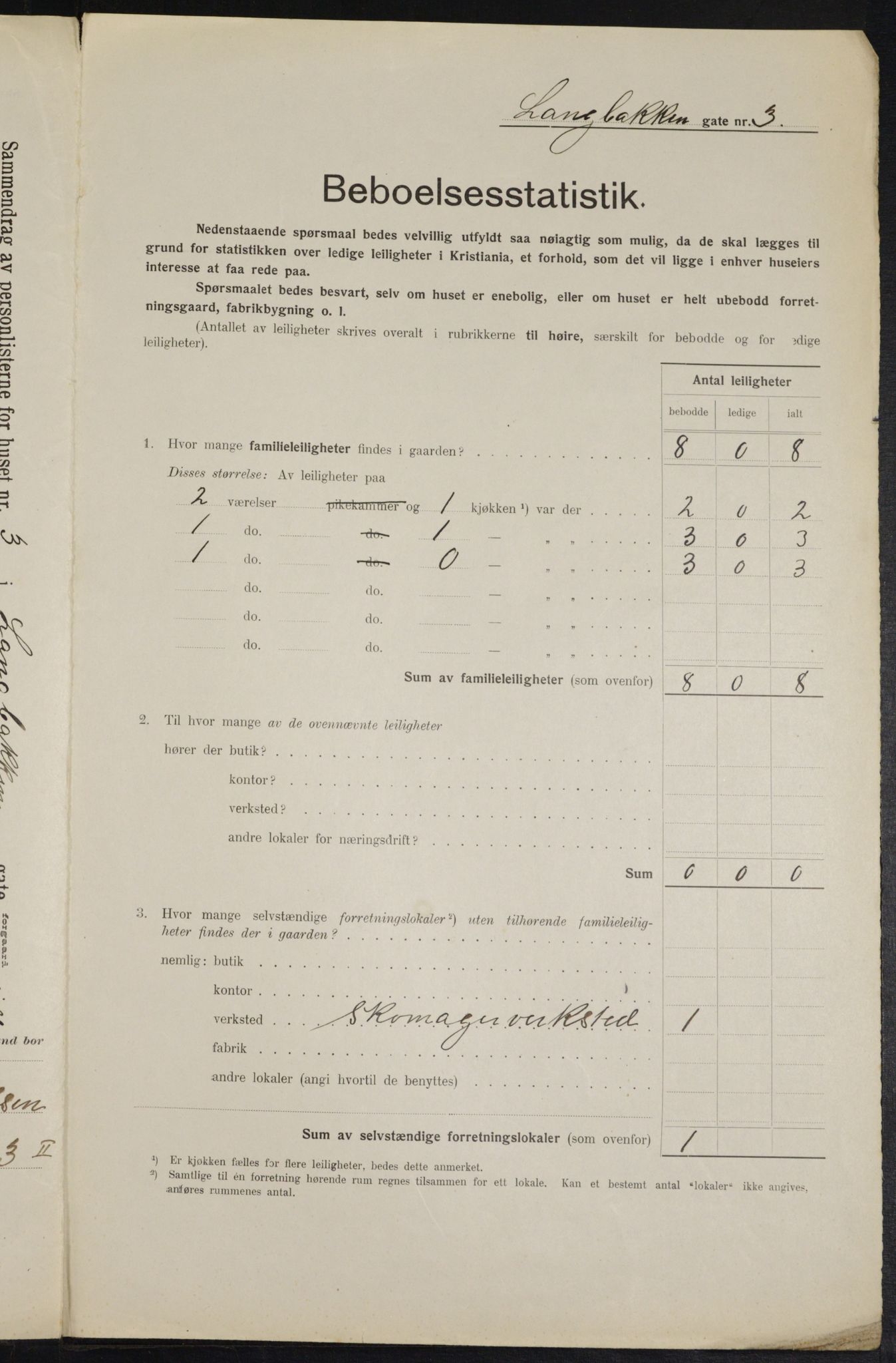 OBA, Municipal Census 1914 for Kristiania, 1914, p. 56218