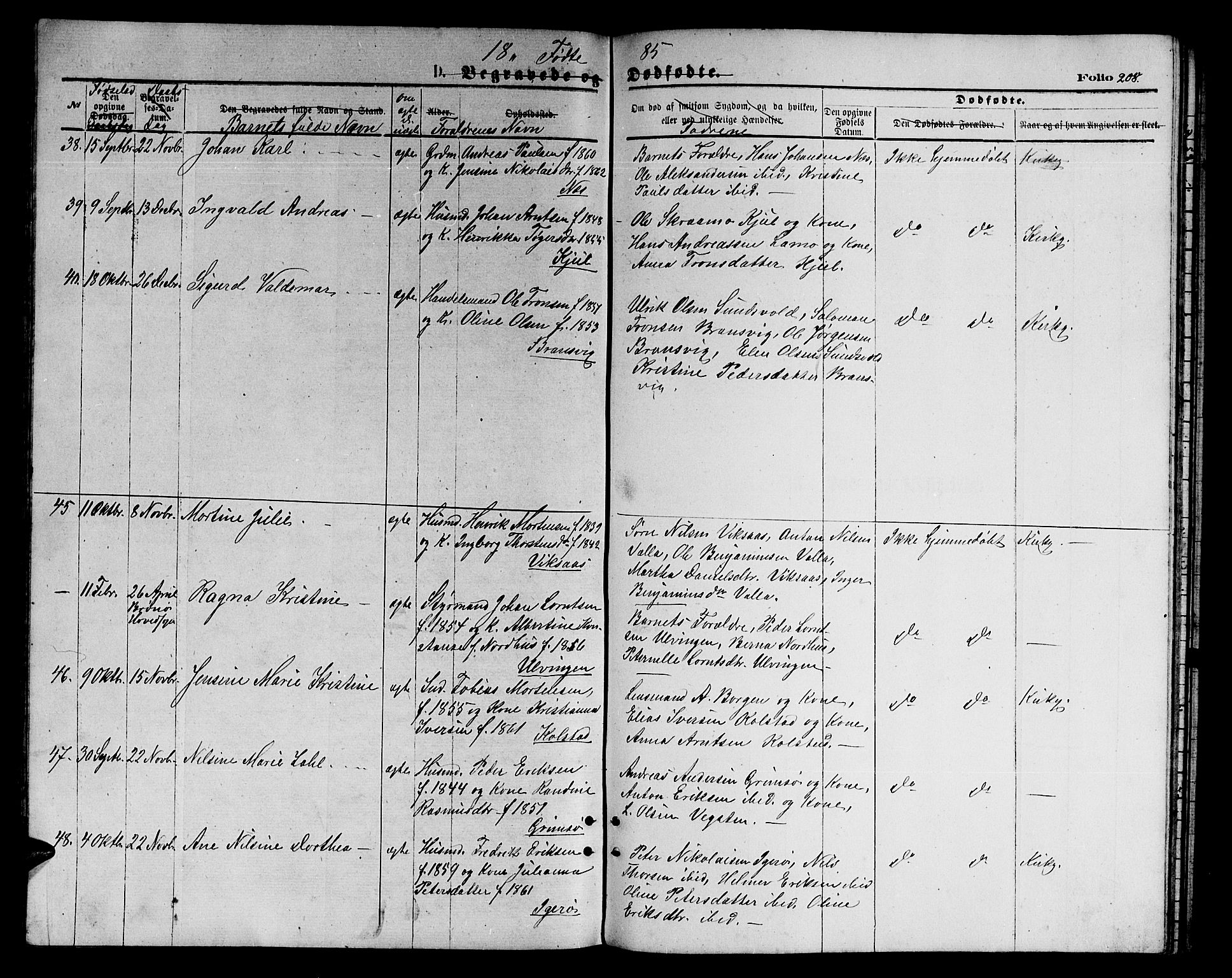 Ministerialprotokoller, klokkerbøker og fødselsregistre - Nordland, AV/SAT-A-1459/816/L0252: Parish register (copy) no. 816C02, 1871-1885, p. 208