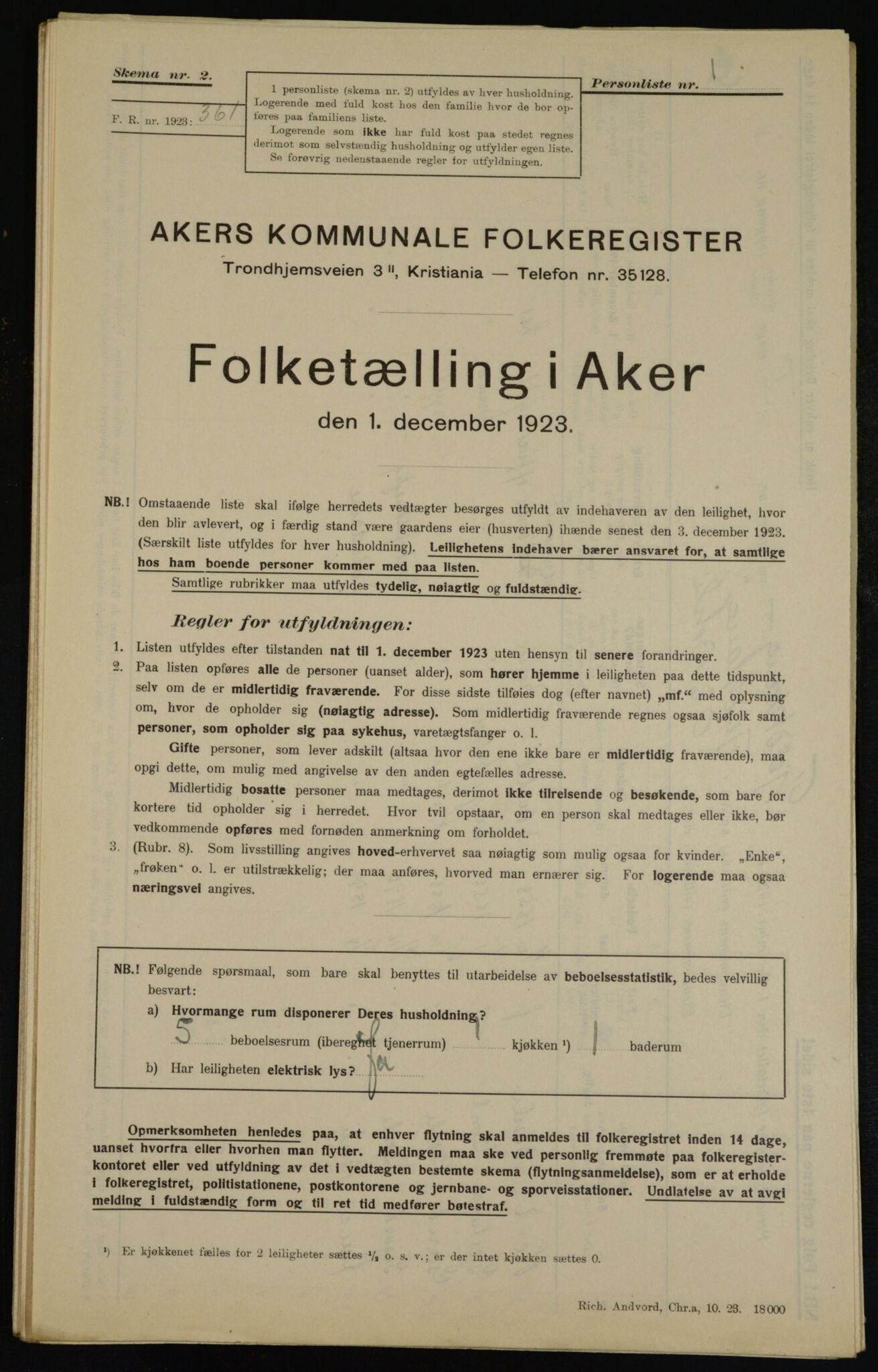 , Municipal Census 1923 for Aker, 1923, p. 38799