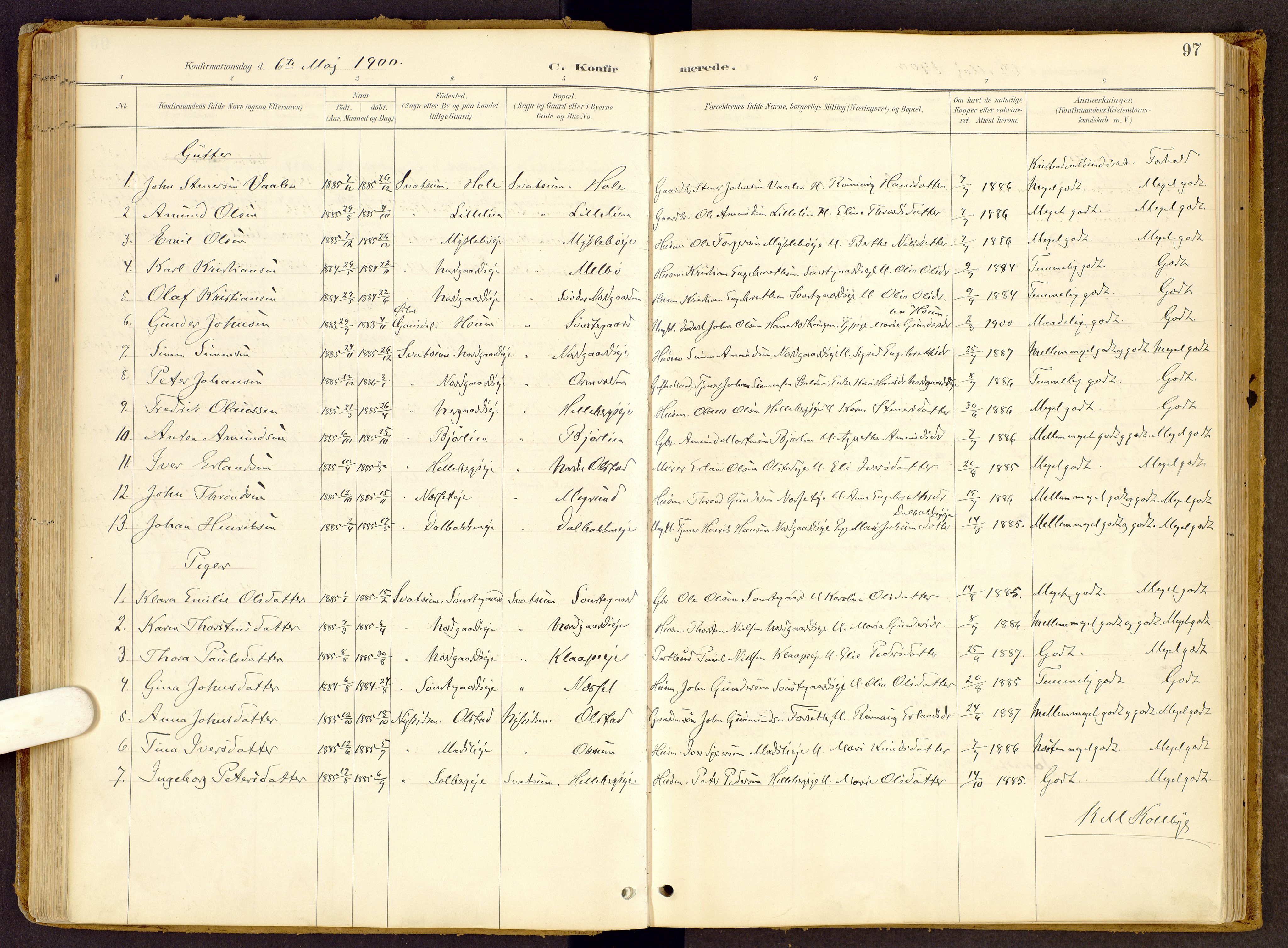 Vestre Gausdal prestekontor, SAH/PREST-094/H/Ha/Haa/L0002: Parish register (official) no. 2, 1887-1918, p. 97