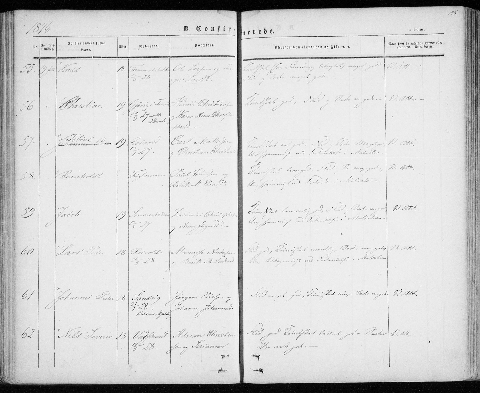 Lenvik sokneprestembete, AV/SATØ-S-1310/H/Ha/Haa/L0006kirke: Parish register (official) no. 6, 1845-1854, p. 155