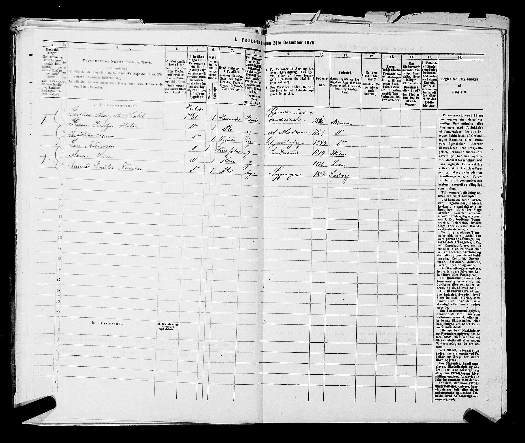 SAKO, 1875 census for 0602 Drammen, 1875, p. 2771