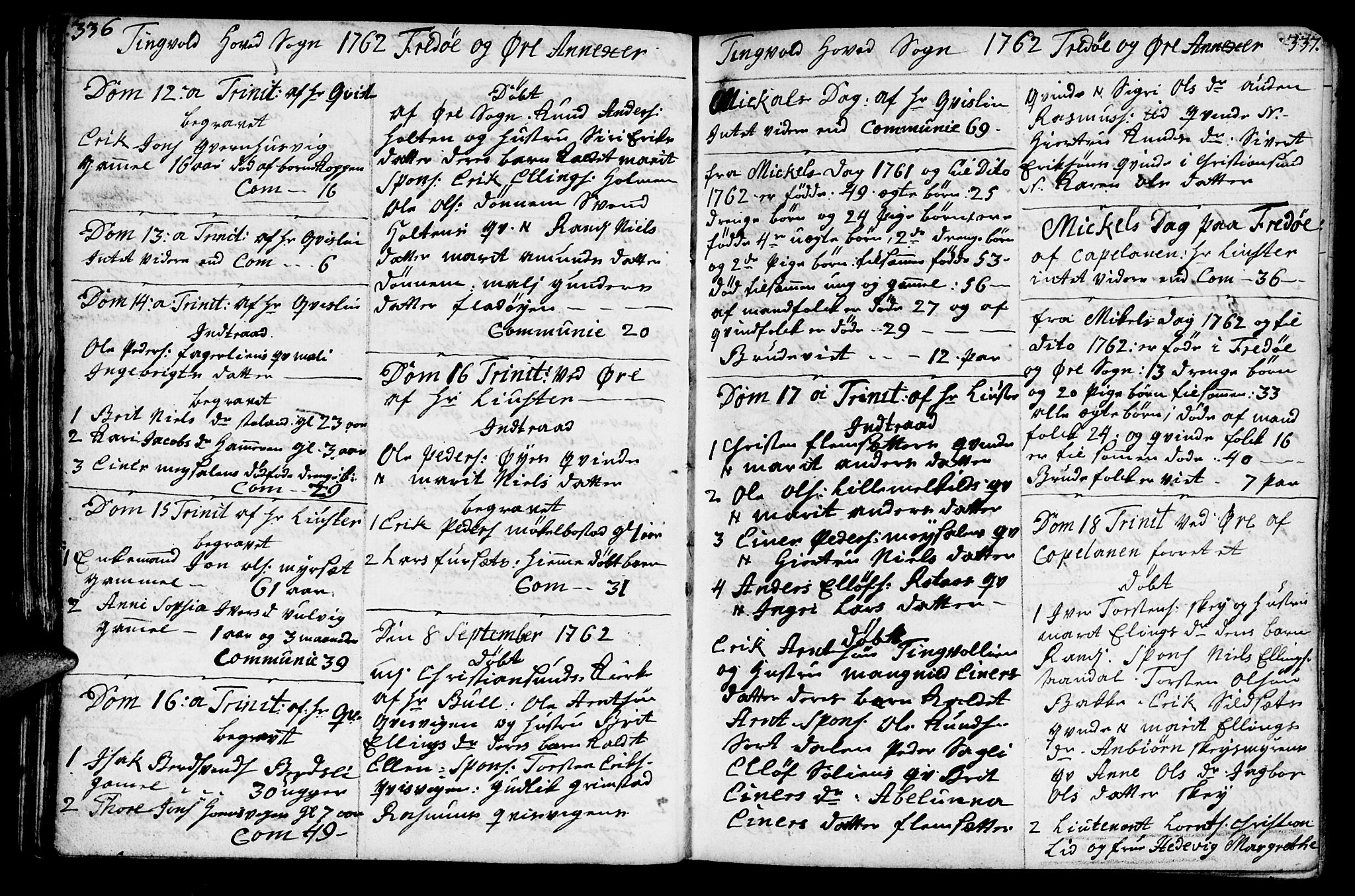 Ministerialprotokoller, klokkerbøker og fødselsregistre - Møre og Romsdal, SAT/A-1454/586/L0979: Parish register (official) no. 586A05, 1751-1776, p. 336-337