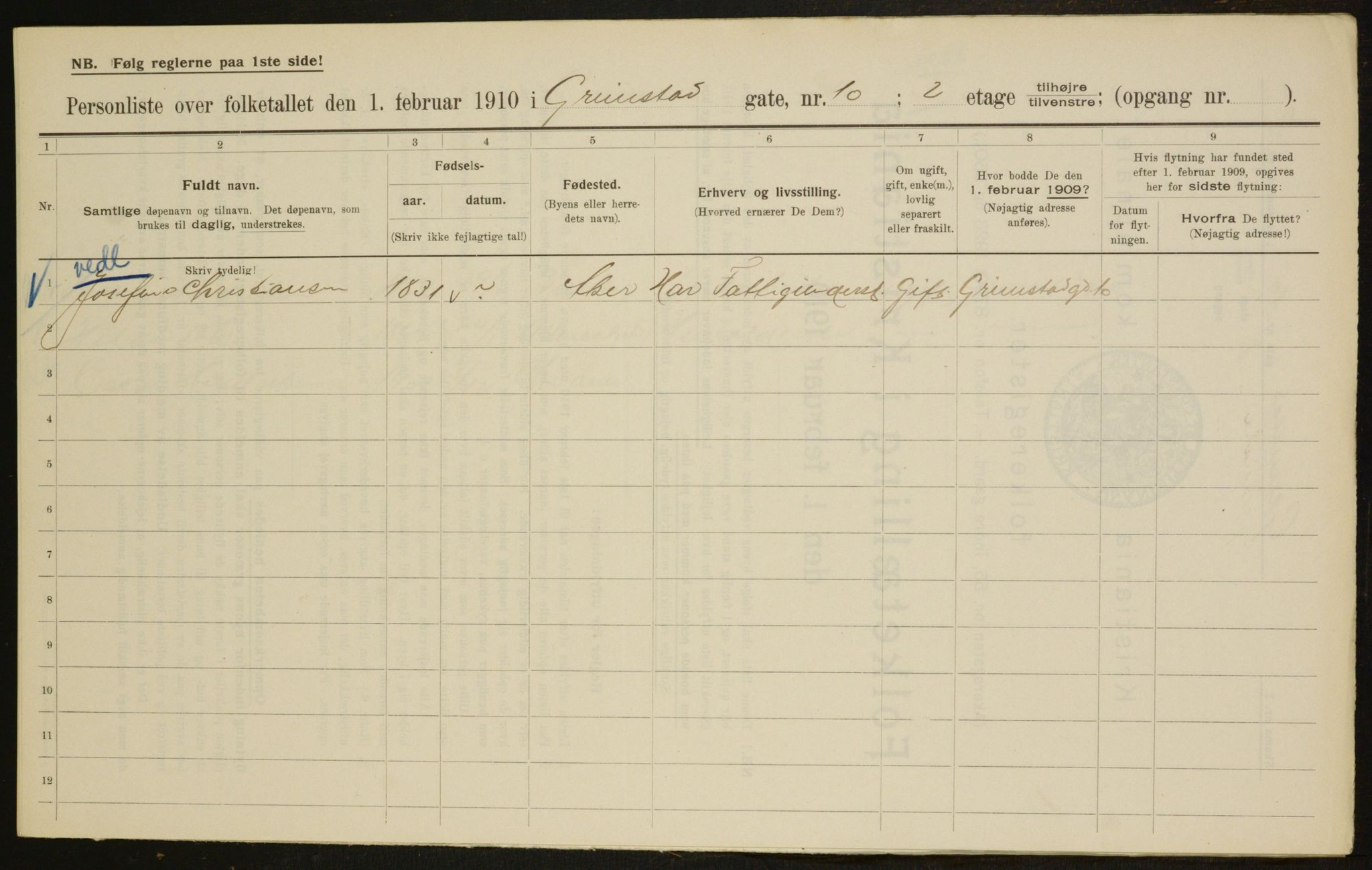 OBA, Municipal Census 1910 for Kristiania, 1910, p. 28480