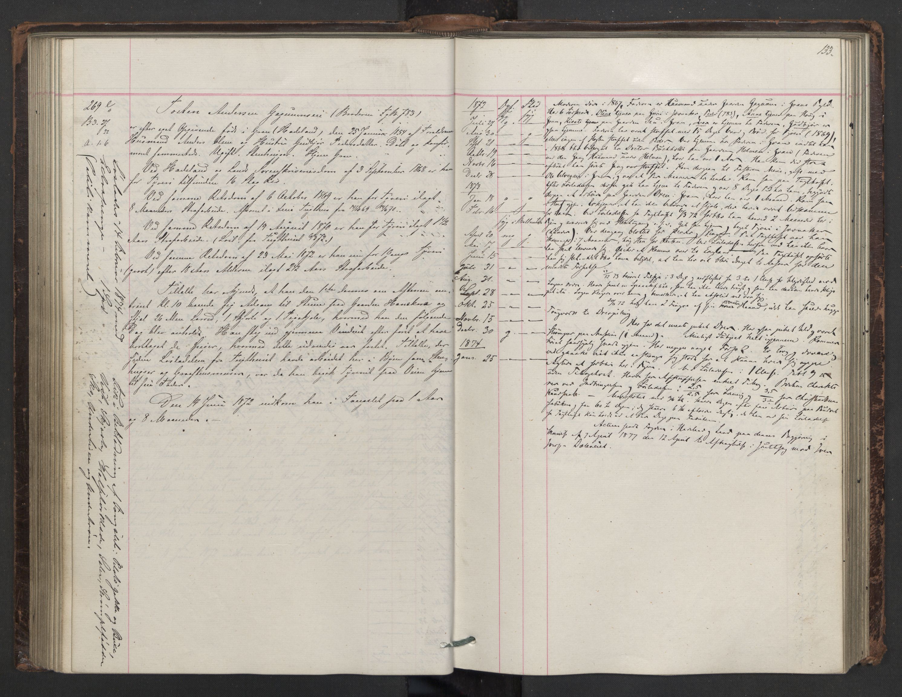 Botsfengslet, AV/RA-S-1539/D/Db/Dbb/L0014: 137e - 437e, 1871-1873, p. 133