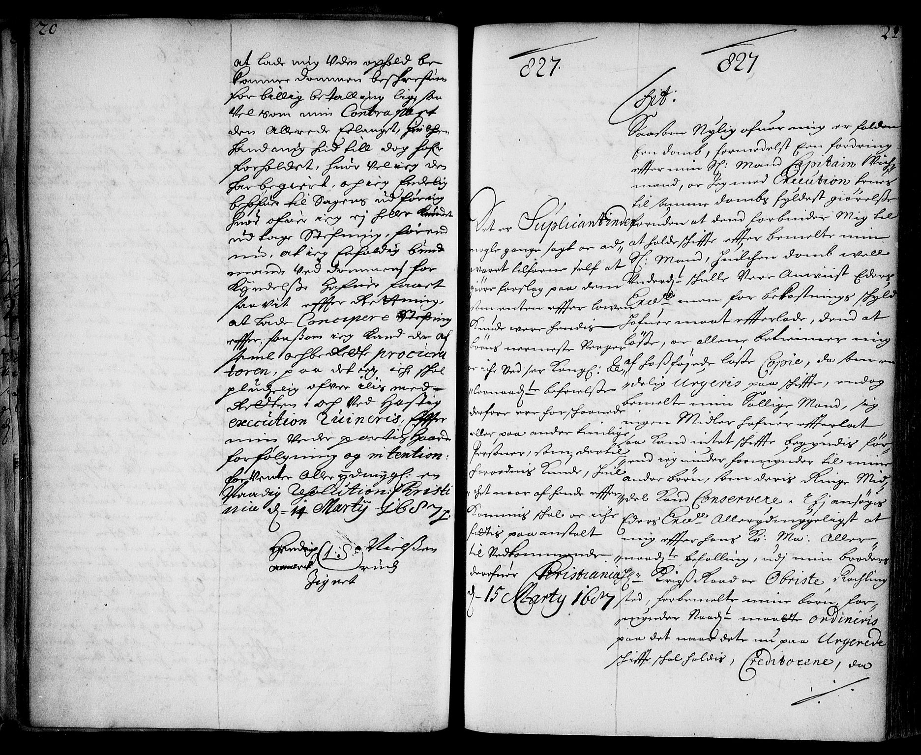 Stattholderembetet 1572-1771, AV/RA-EA-2870/Ae/L0004: Supplikasjons- og resolusjonsprotokoll, 1687, p. 20b-21a