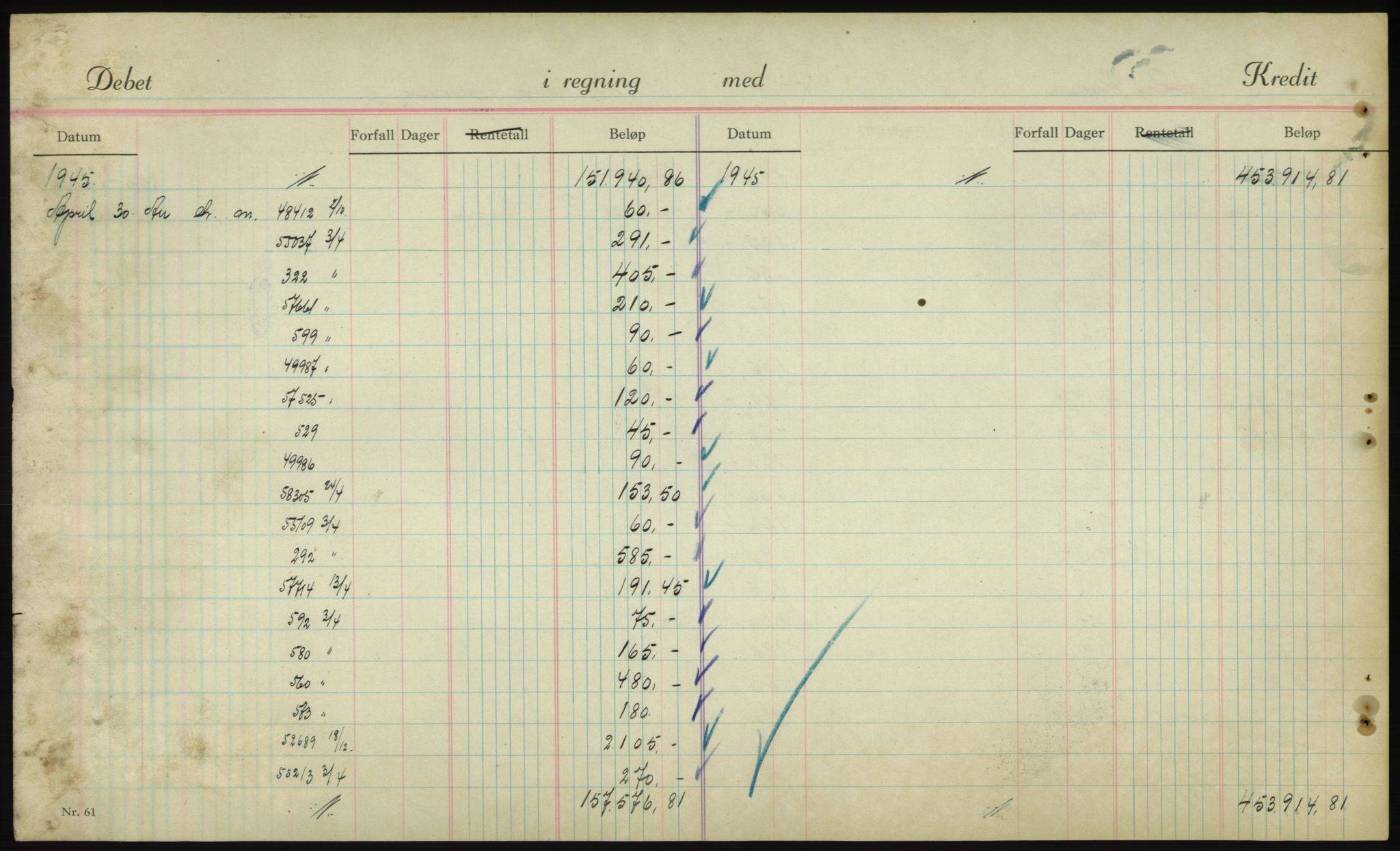 Forsvarsdepartementet, 10. kontor / Oppgjørskontoret, AV/RA-RAFA-1225/D/Db/L0180: Lista oppgjørskontor, 1942-1952, p. 1984