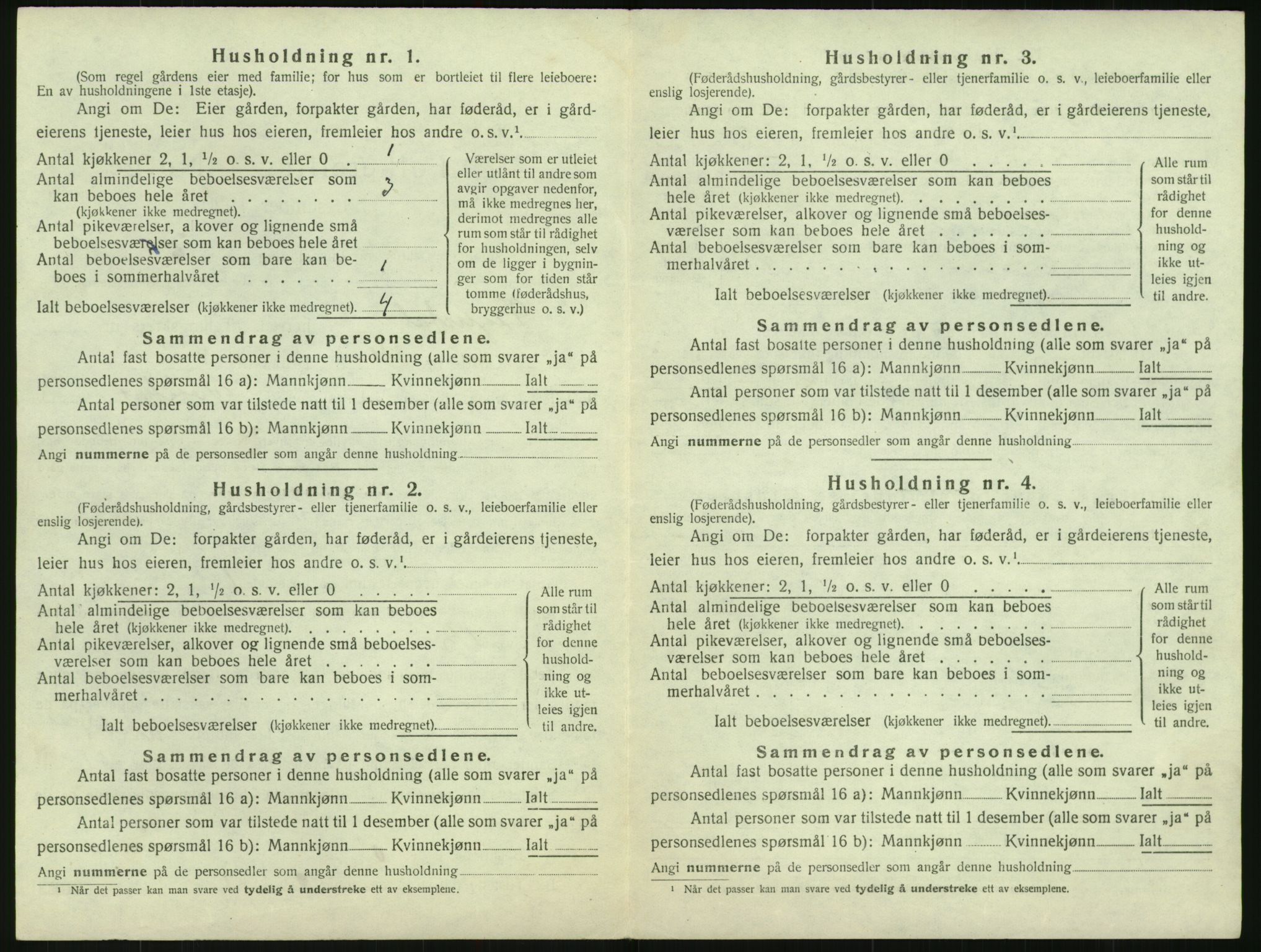 SAK, 1920 census for Vegusdal, 1920, p. 286