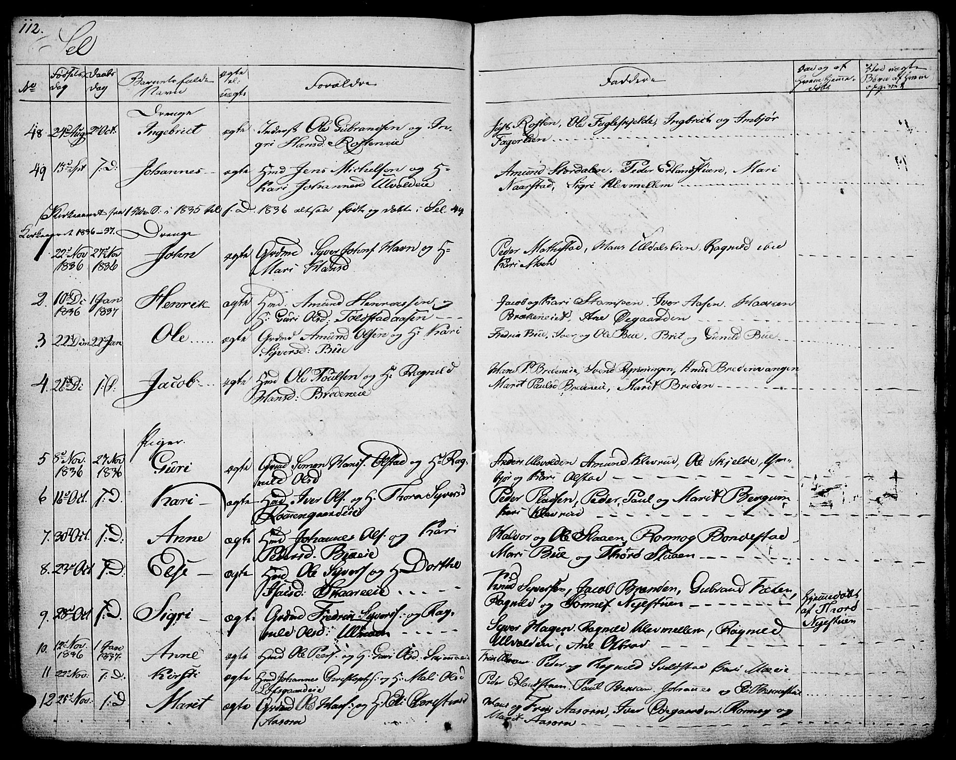 Vågå prestekontor, AV/SAH-PREST-076/H/Ha/Haa/L0004: Parish register (official) no. 4 /3, 1834-1842, p. 112