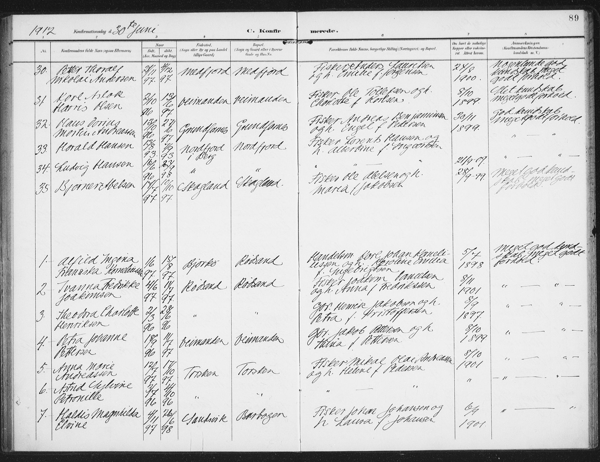 Berg sokneprestkontor, AV/SATØ-S-1318/G/Ga/Gaa/L0008kirke: Parish register (official) no. 8, 1904-1916, p. 89