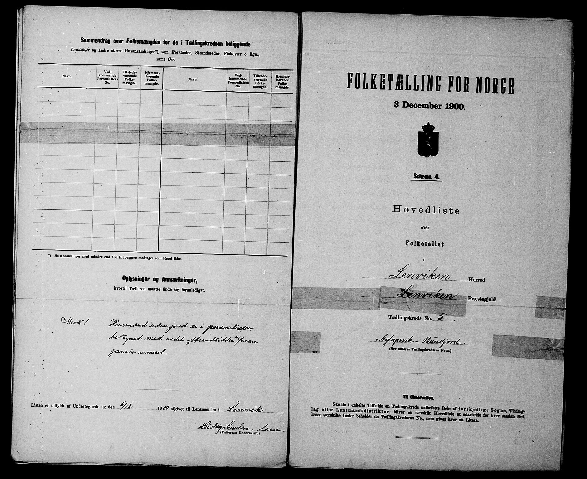 SATØ, 1900 census for Lenvik, 1900, p. 13