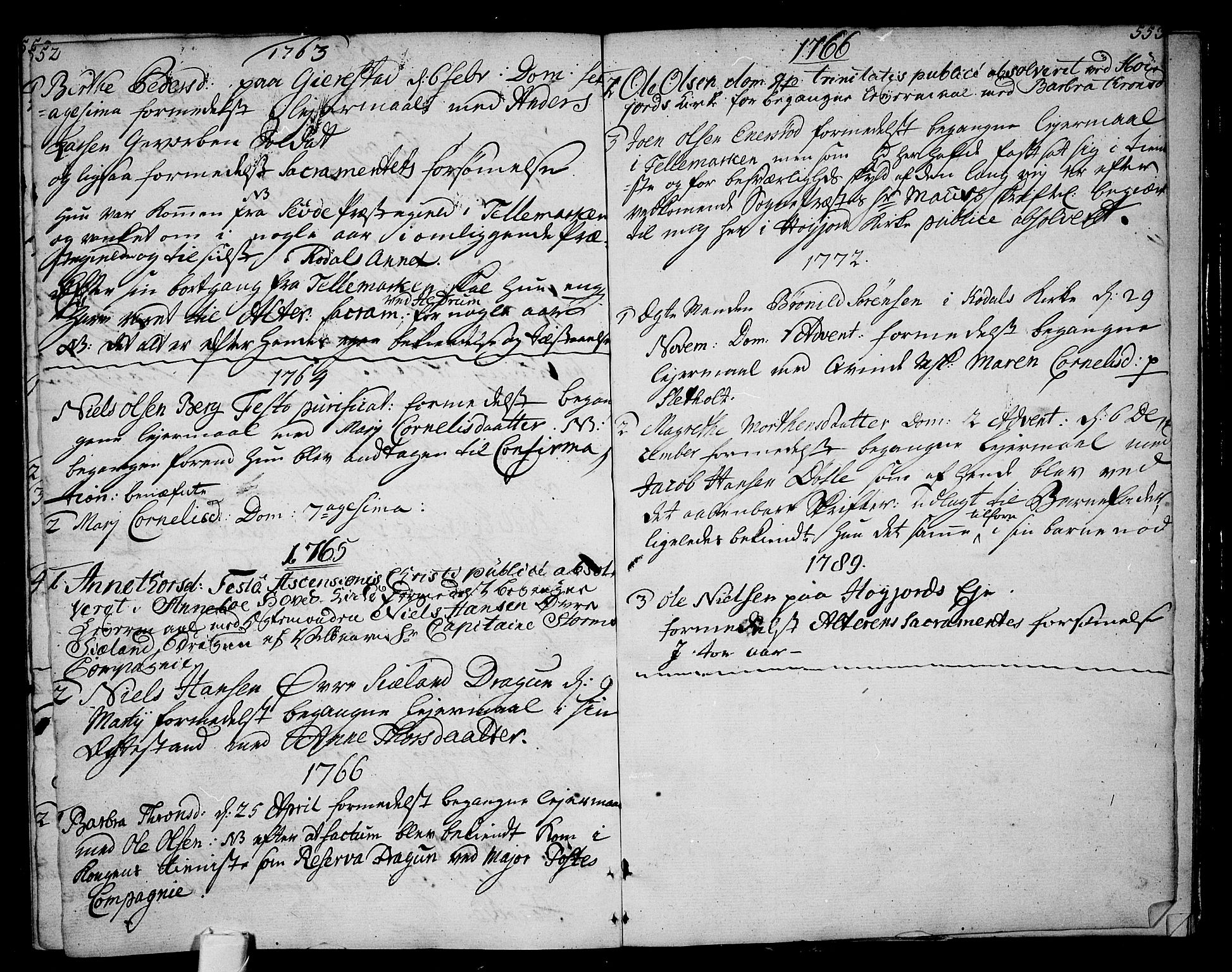 Andebu kirkebøker, AV/SAKO-A-336/F/Fa/L0002: Parish register (official) no. 2, 1733-1802, p. 552-553