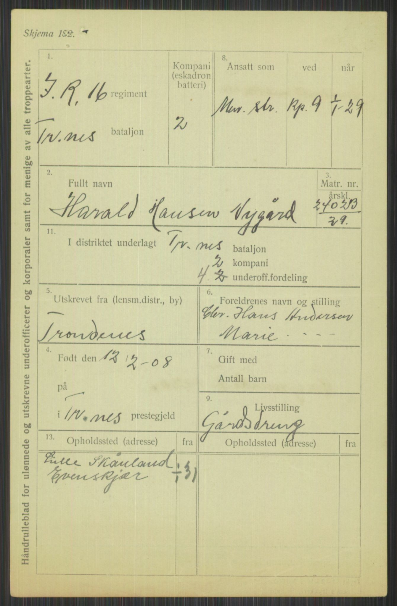 Forsvaret, Troms infanteriregiment nr. 16, AV/RA-RAFA-3146/P/Pa/L0013/0004: Rulleblad / Rulleblad for regimentets menige mannskaper, årsklasse 1929, 1929, p. 889