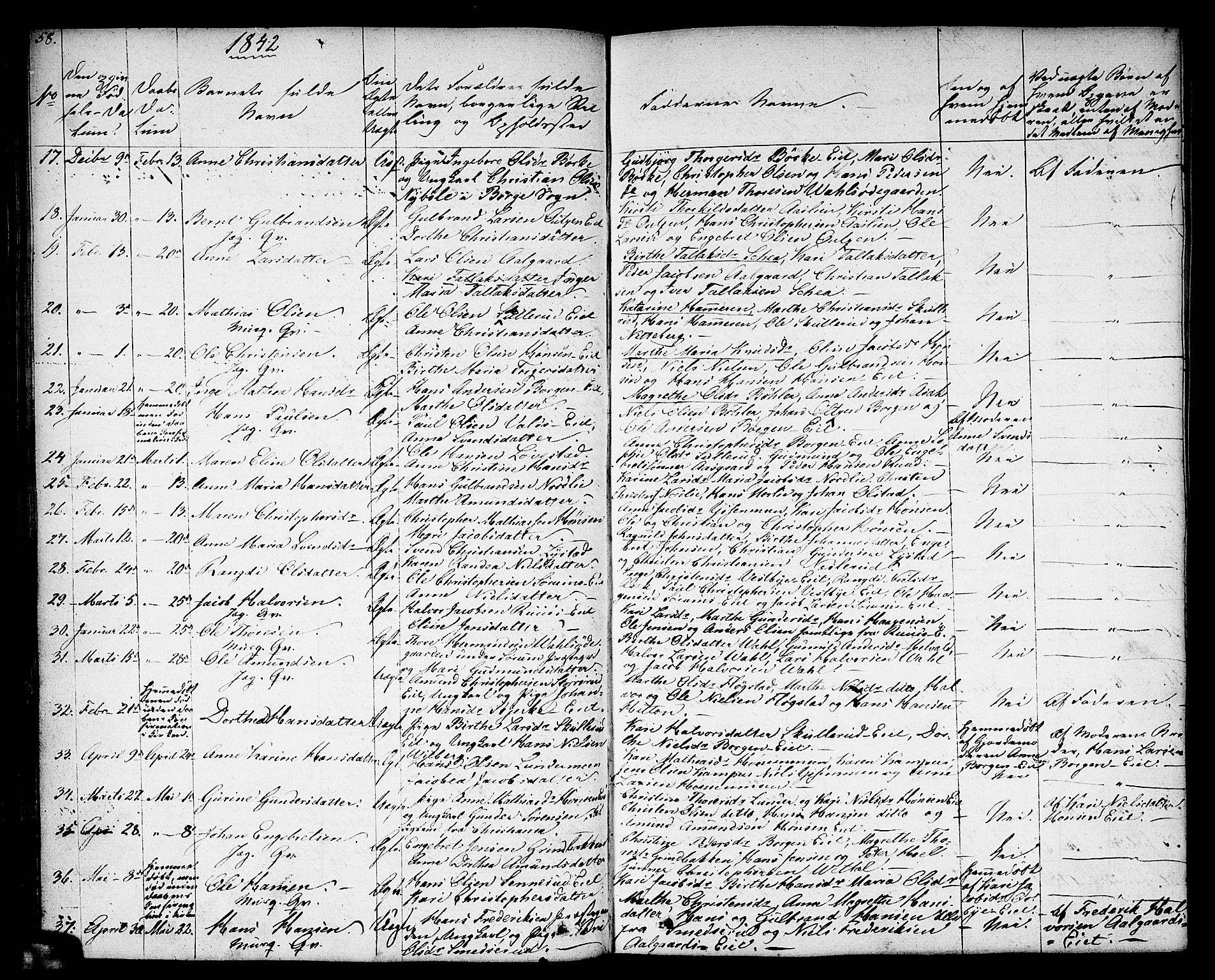 Sørum prestekontor Kirkebøker, AV/SAO-A-10303/F/Fa/L0004: Parish register (official) no. I 4, 1829-1845, p. 58