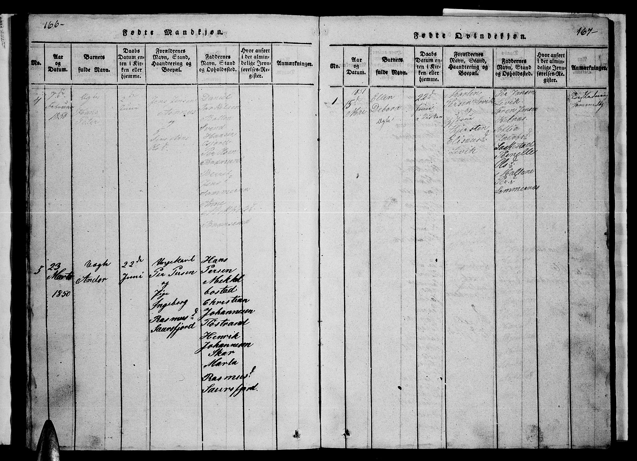 Ministerialprotokoller, klokkerbøker og fødselsregistre - Nordland, AV/SAT-A-1459/857/L0826: Parish register (copy) no. 857C01, 1821-1852, p. 166-167