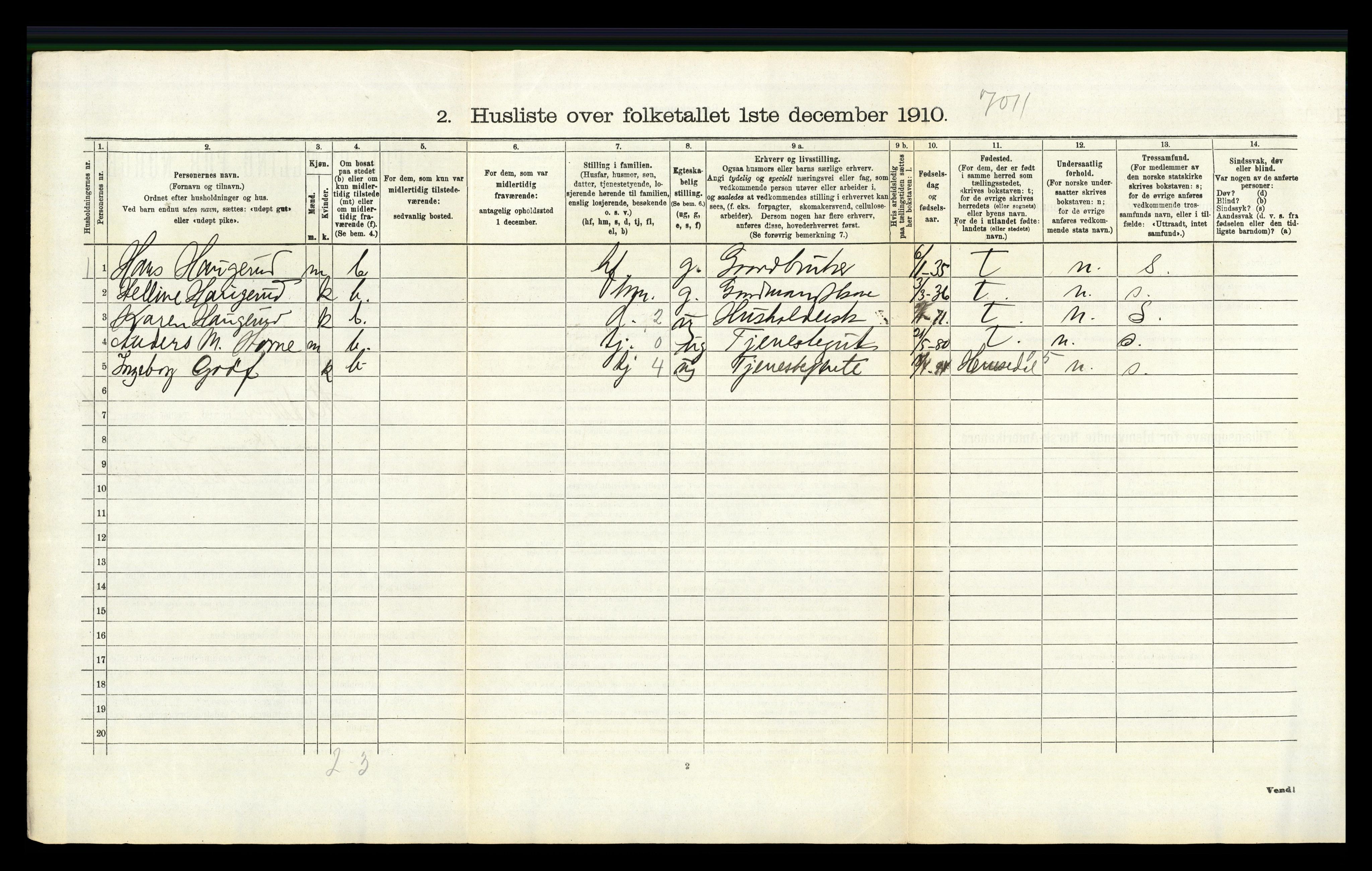 RA, 1910 census for Modum, 1910, p. 2471