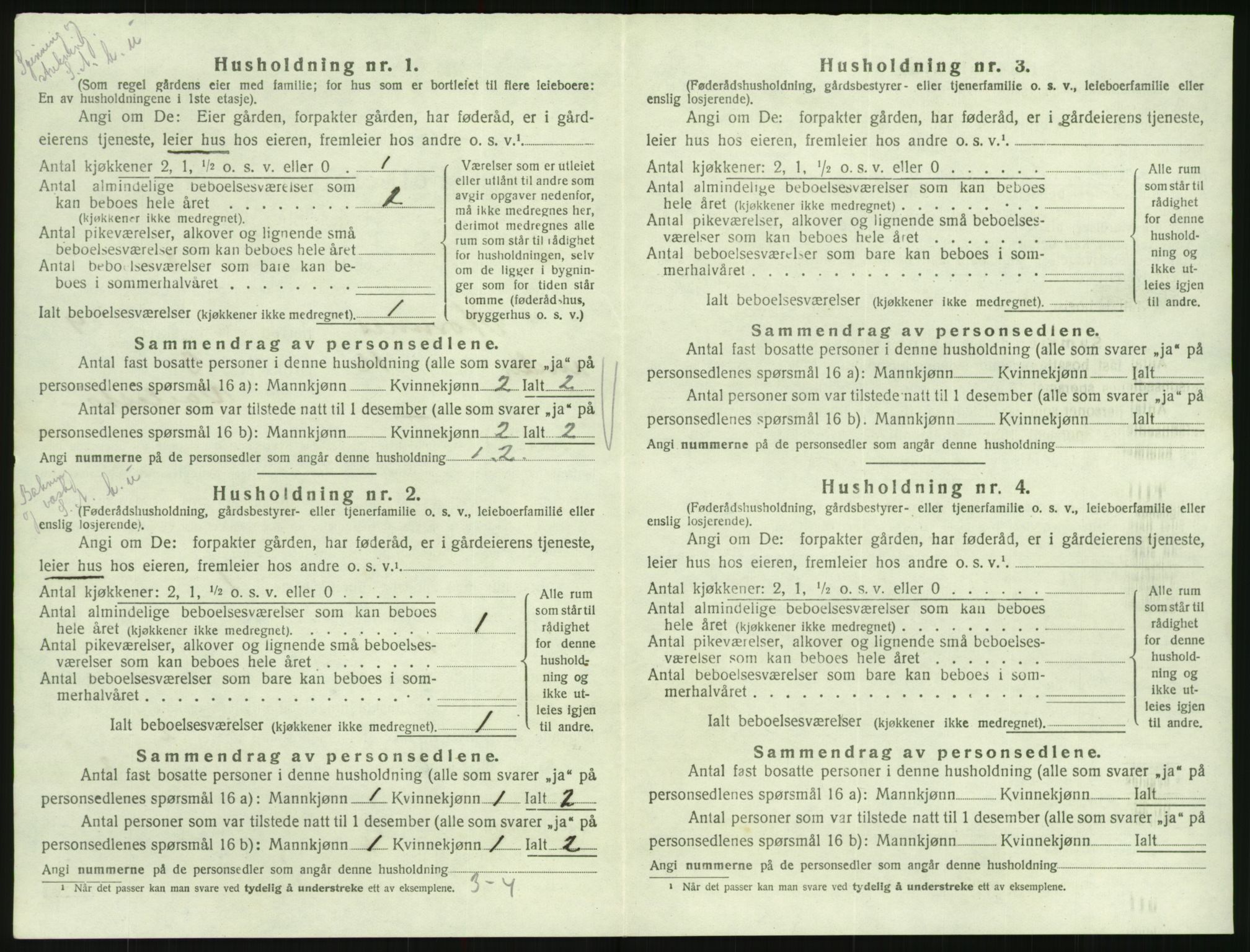 SAK, 1920 census for Hornnes, 1920, p. 366