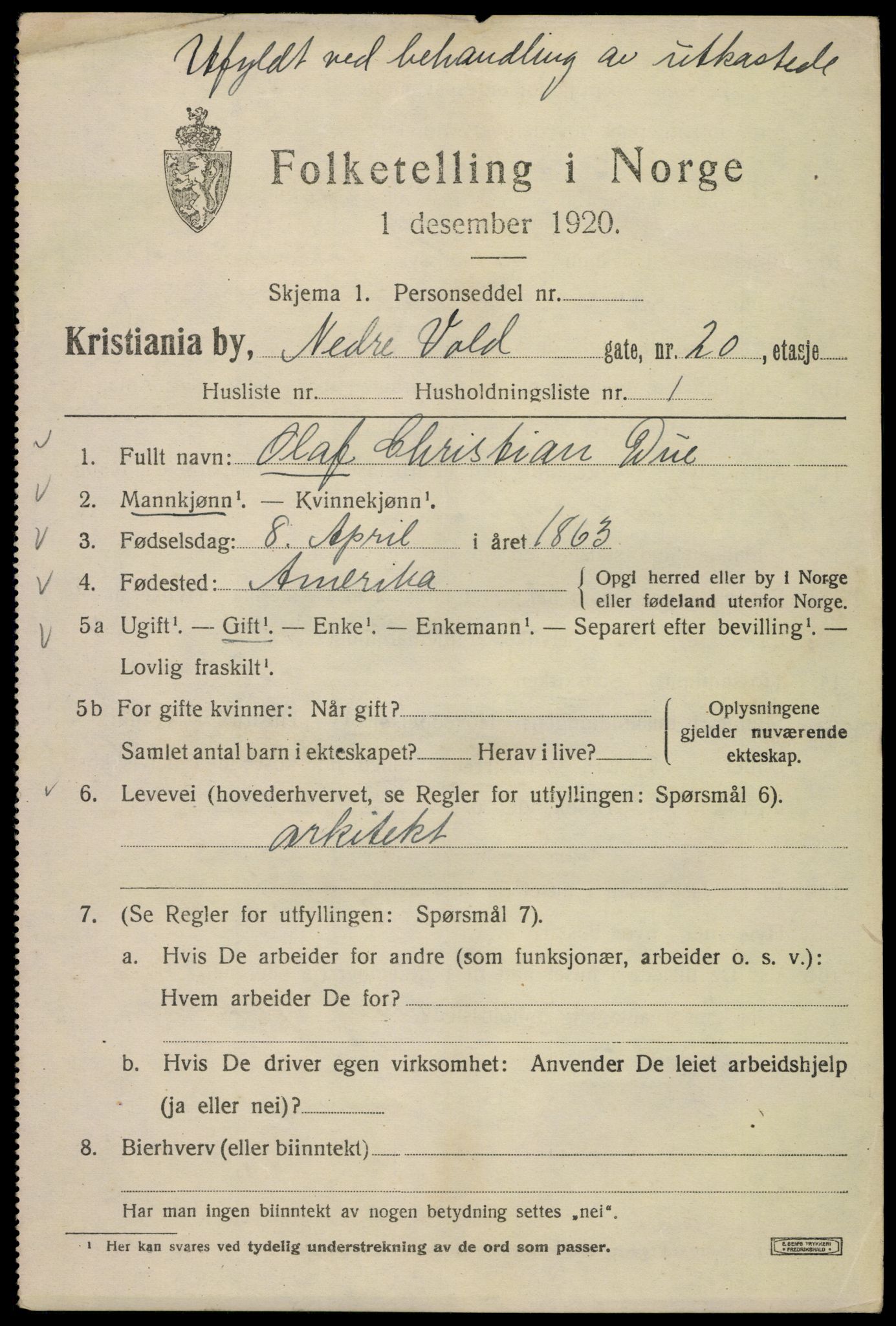 SAO, 1920 census for Kristiania, 1920, p. 410853