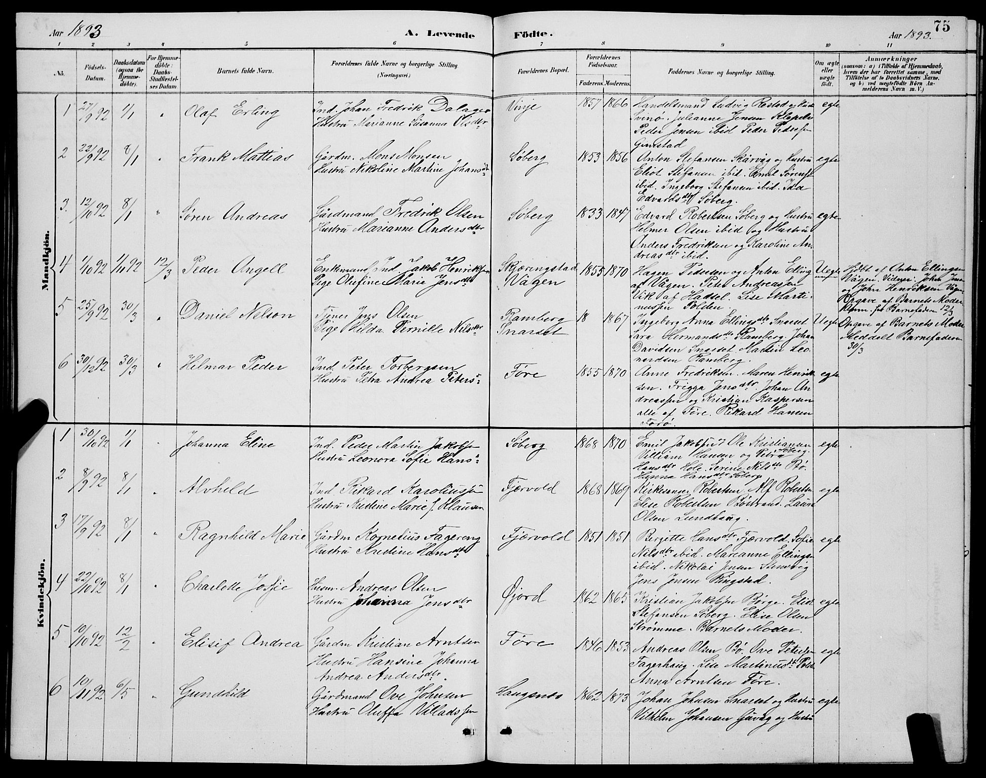 Ministerialprotokoller, klokkerbøker og fødselsregistre - Nordland, AV/SAT-A-1459/891/L1315: Parish register (copy) no. 891C04, 1886-1893, p. 75