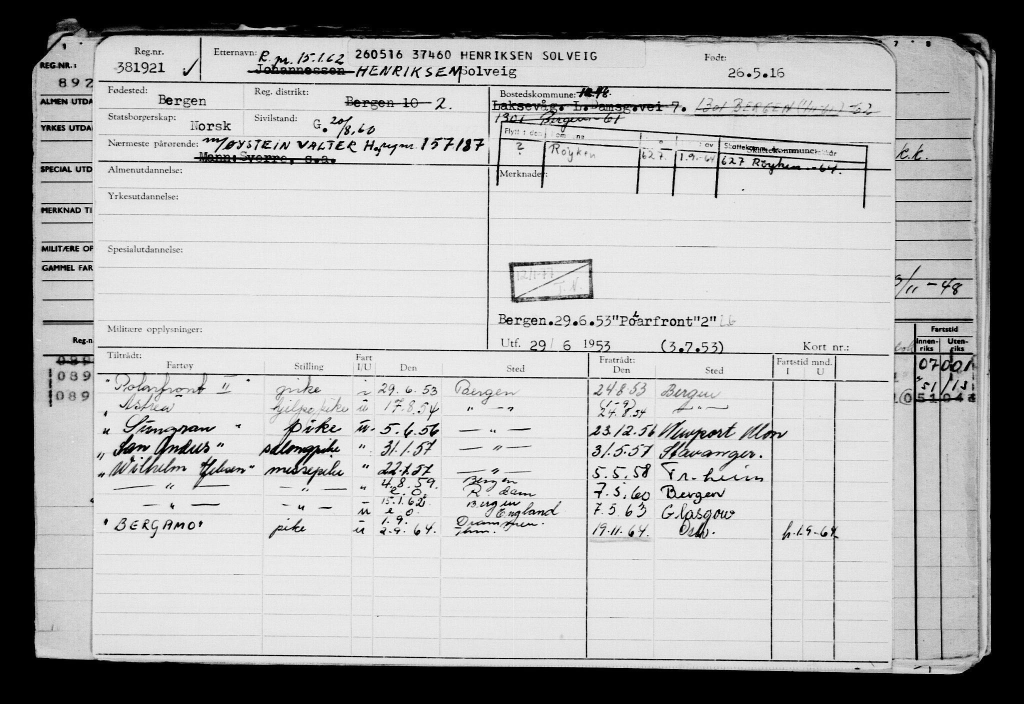 Direktoratet for sjømenn, AV/RA-S-3545/G/Gb/L0139: Hovedkort, 1916, p. 393