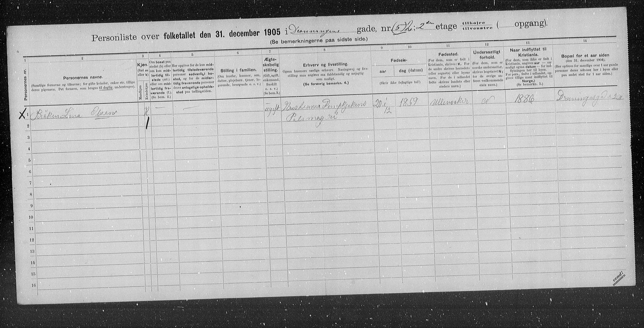 OBA, Municipal Census 1905 for Kristiania, 1905, p. 8942