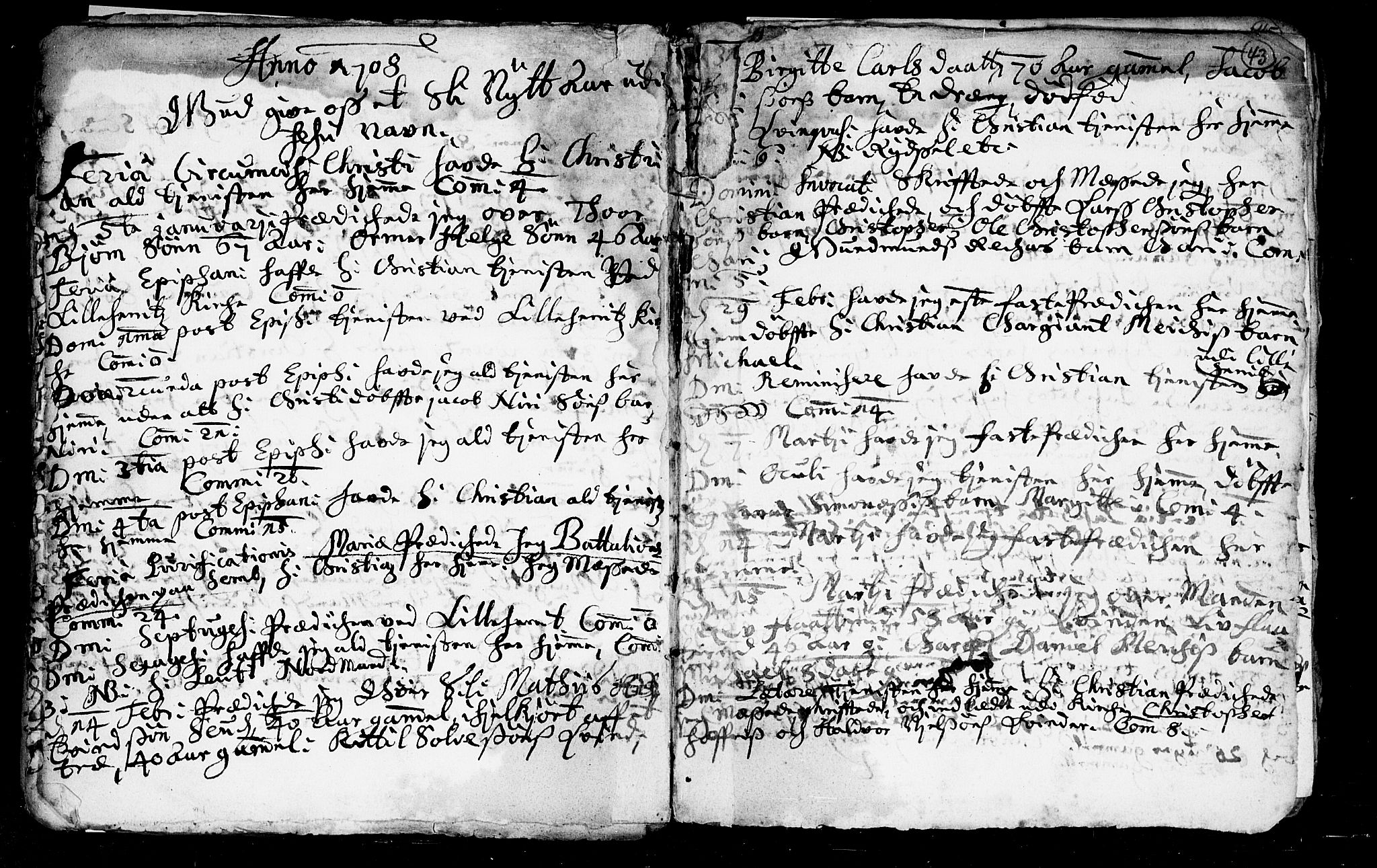 Heddal kirkebøker, SAKO/A-268/F/Fa/L0002: Parish register (official) no. I 2, 1699-1722, p. 43