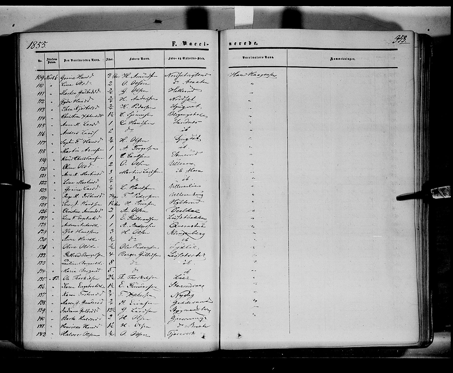 Sør-Odal prestekontor, AV/SAH-PREST-030/H/Ha/Haa/L0001: Parish register (official) no. 1, 1849-1859, p. 353