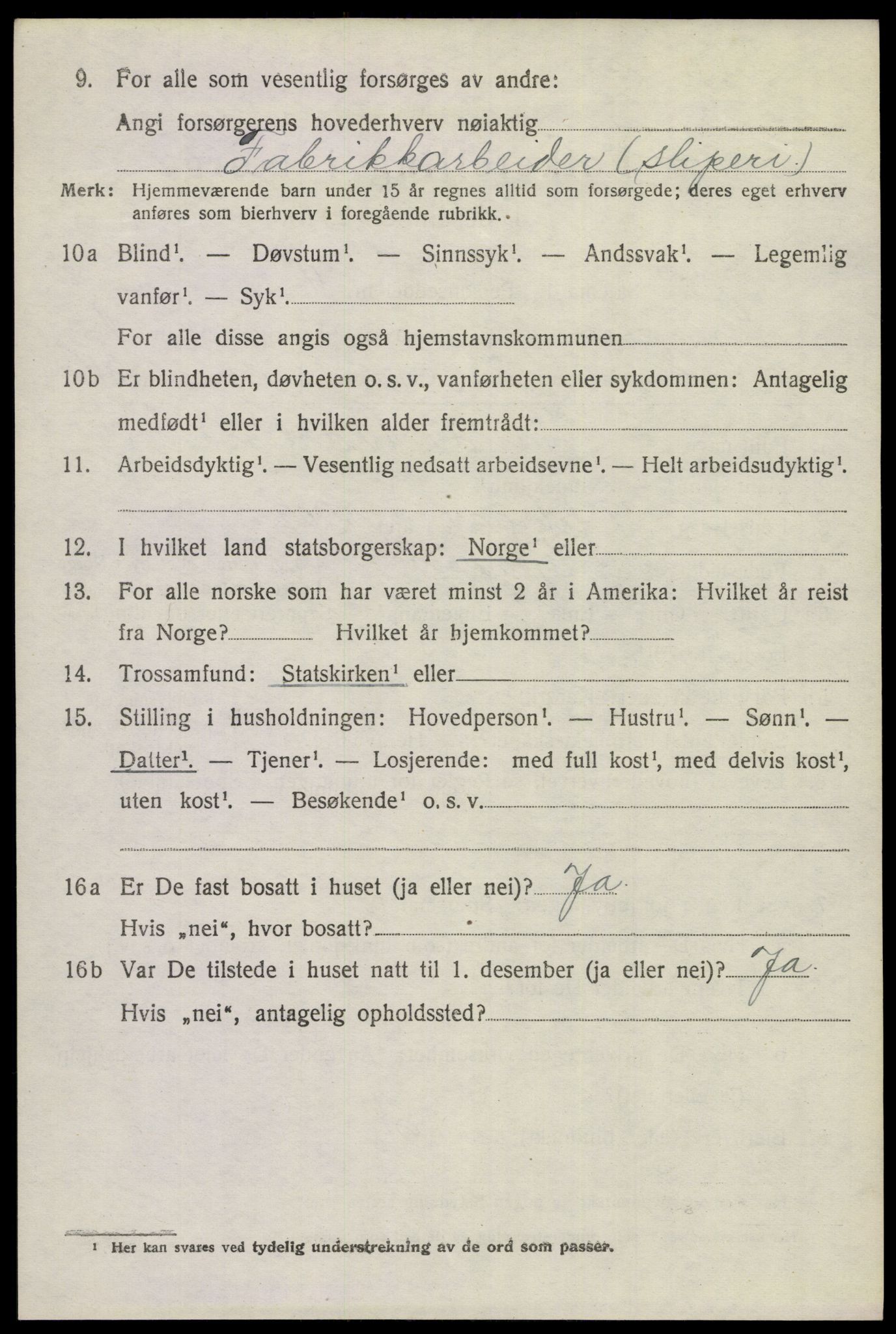 SAKO, 1920 census for Gjerpen, 1920, p. 2707