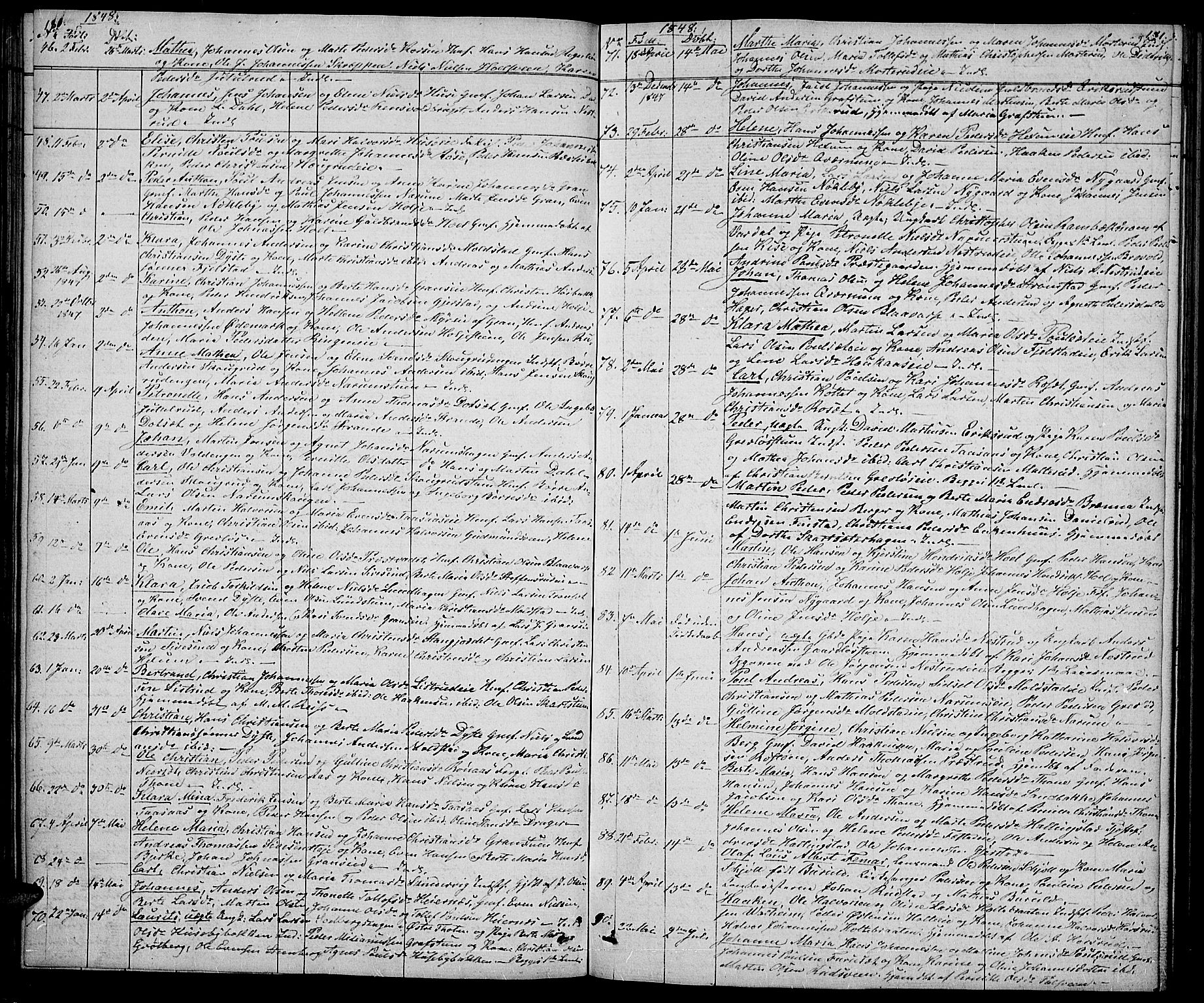 Vestre Toten prestekontor, AV/SAH-PREST-108/H/Ha/Hab/L0002: Parish register (copy) no. 2, 1836-1848, p. 180-181