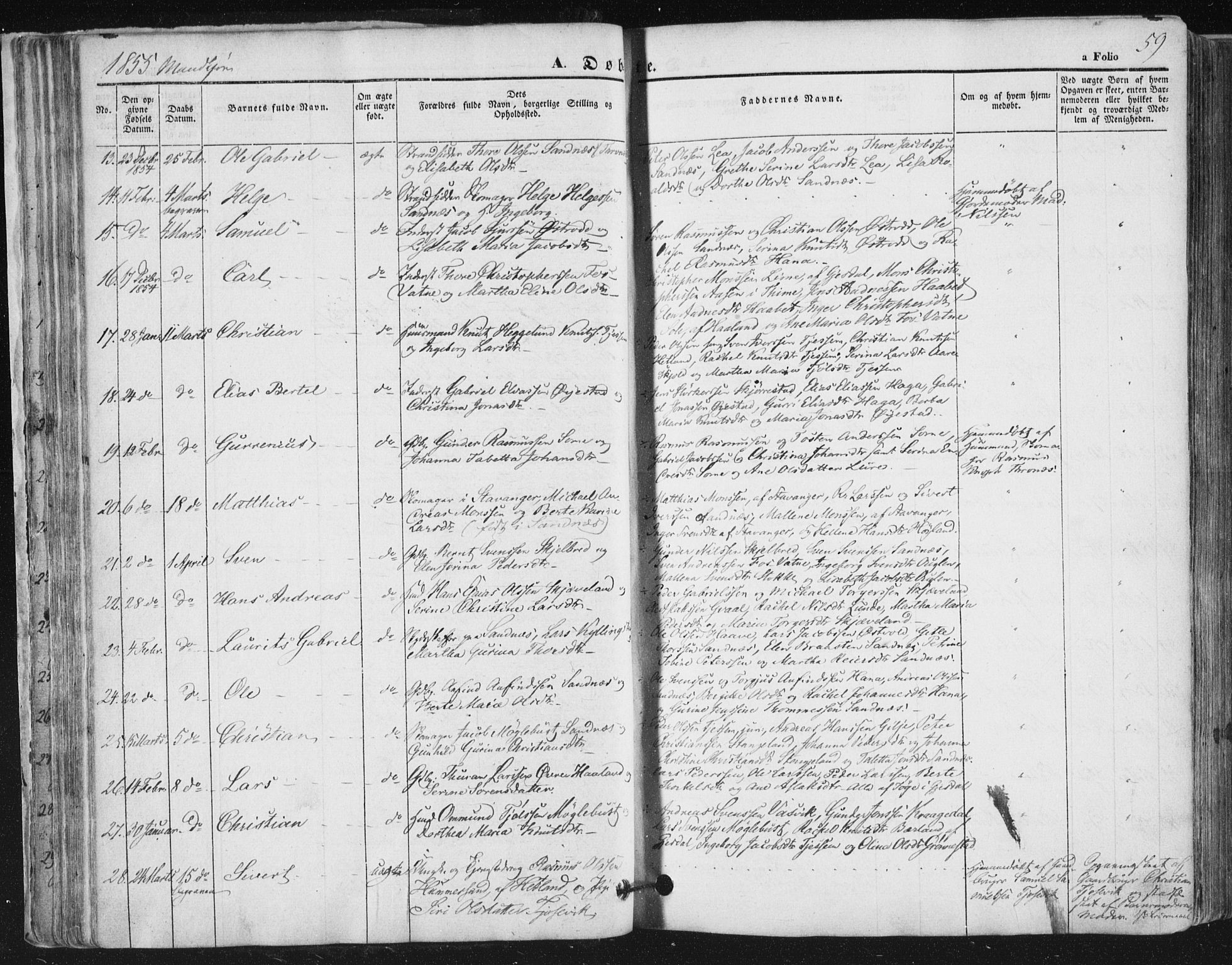 Høyland sokneprestkontor, SAST/A-101799/001/30BA/L0008: Parish register (official) no. A 8, 1841-1856, p. 59