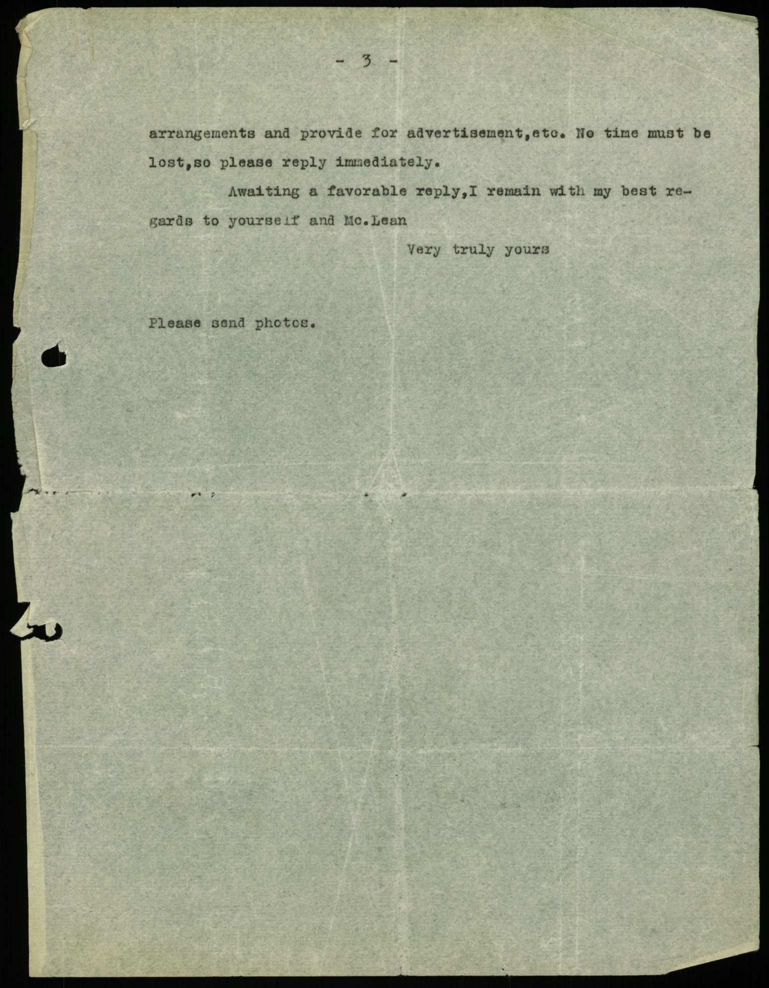 Mathisen, Oscar Wilhelm, AV/RA-PA-1912/Fa/L0001: Inngående korrespondanse, 1916-1954, p. 16