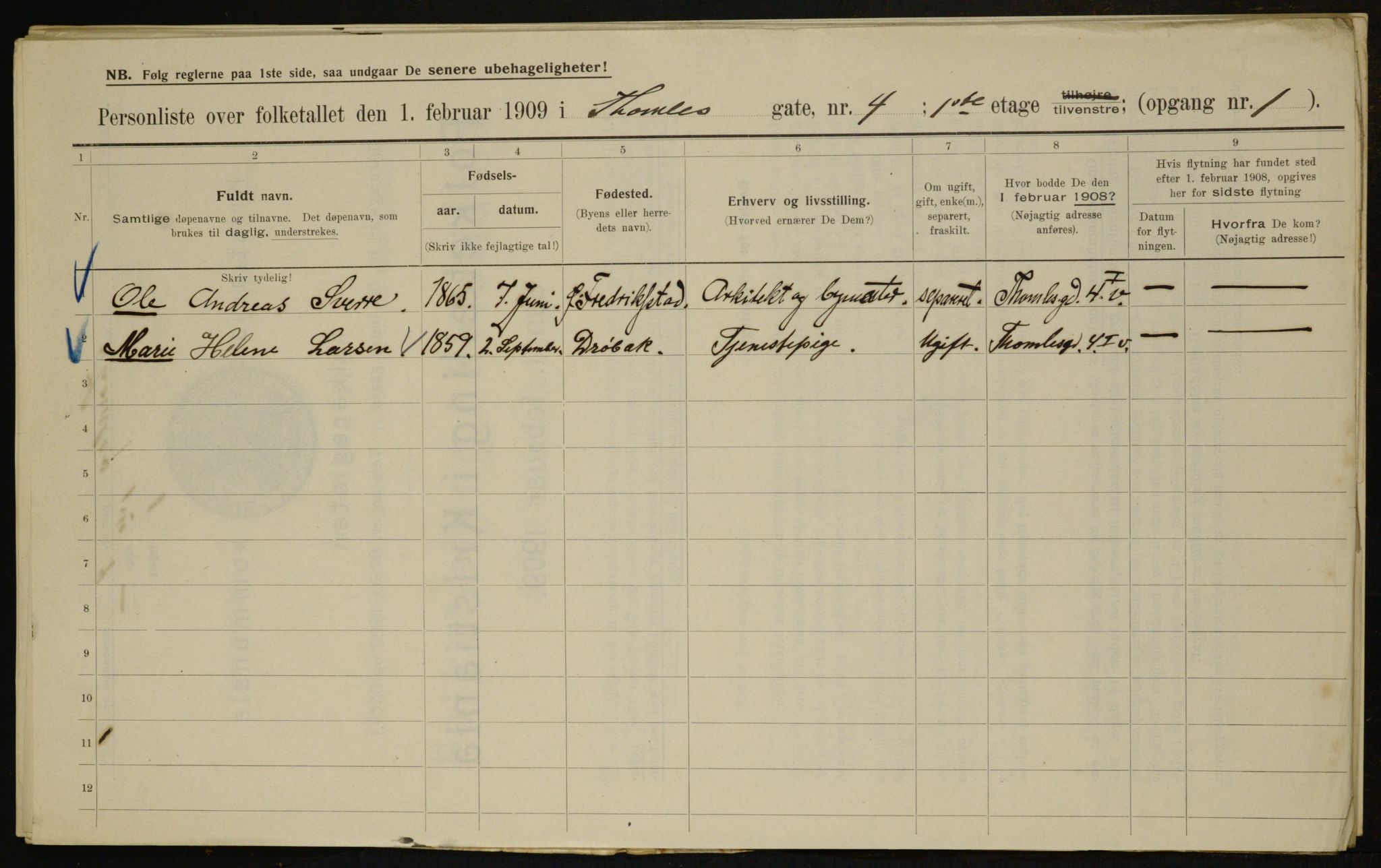 OBA, Municipal Census 1909 for Kristiania, 1909, p. 98976