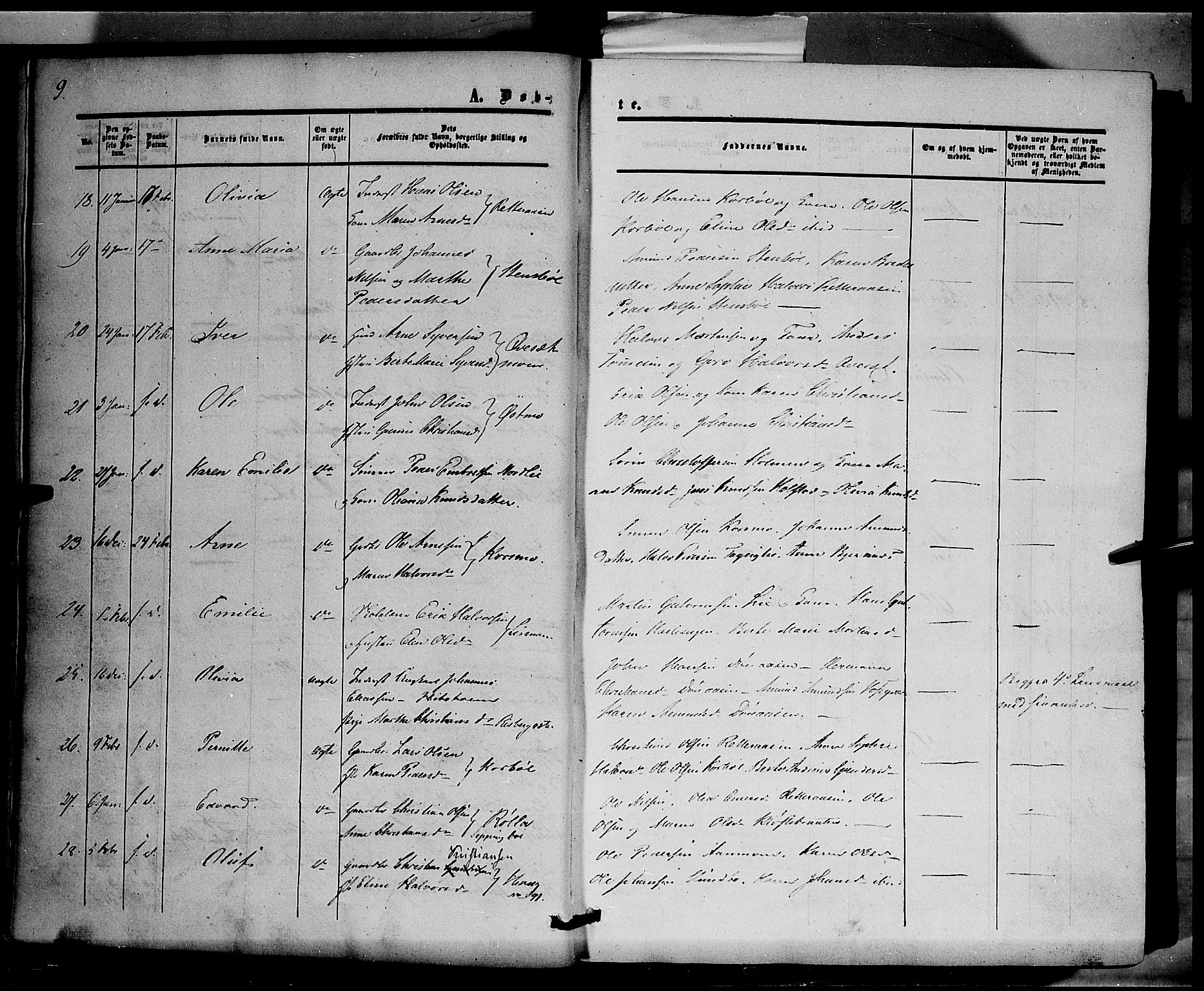 Hof prestekontor, AV/SAH-PREST-038/H/Ha/Haa/L0008: Parish register (official) no. 8, 1849-1861, p. 9