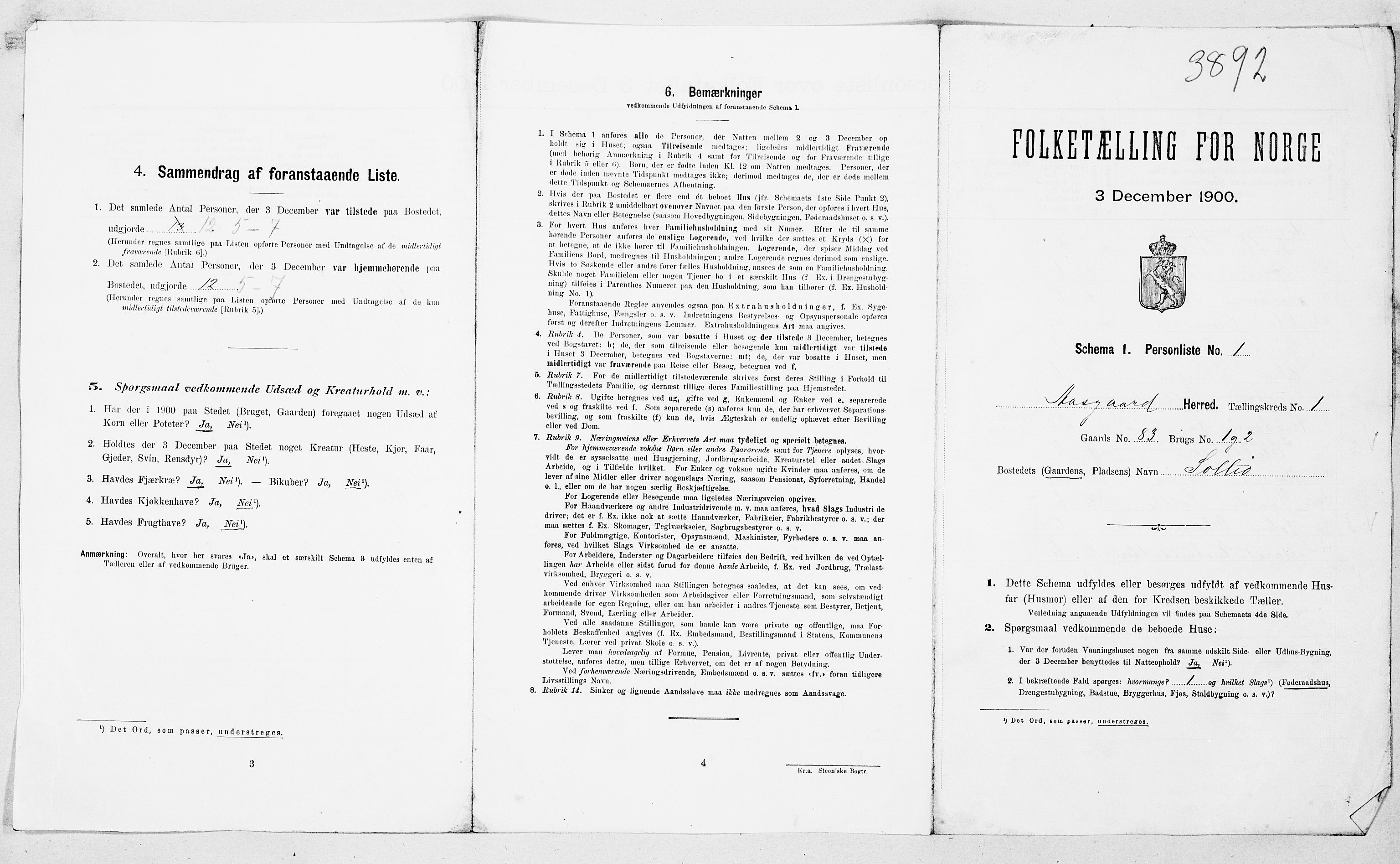 SAT, 1900 census for Åsskard, 1900, p. 16