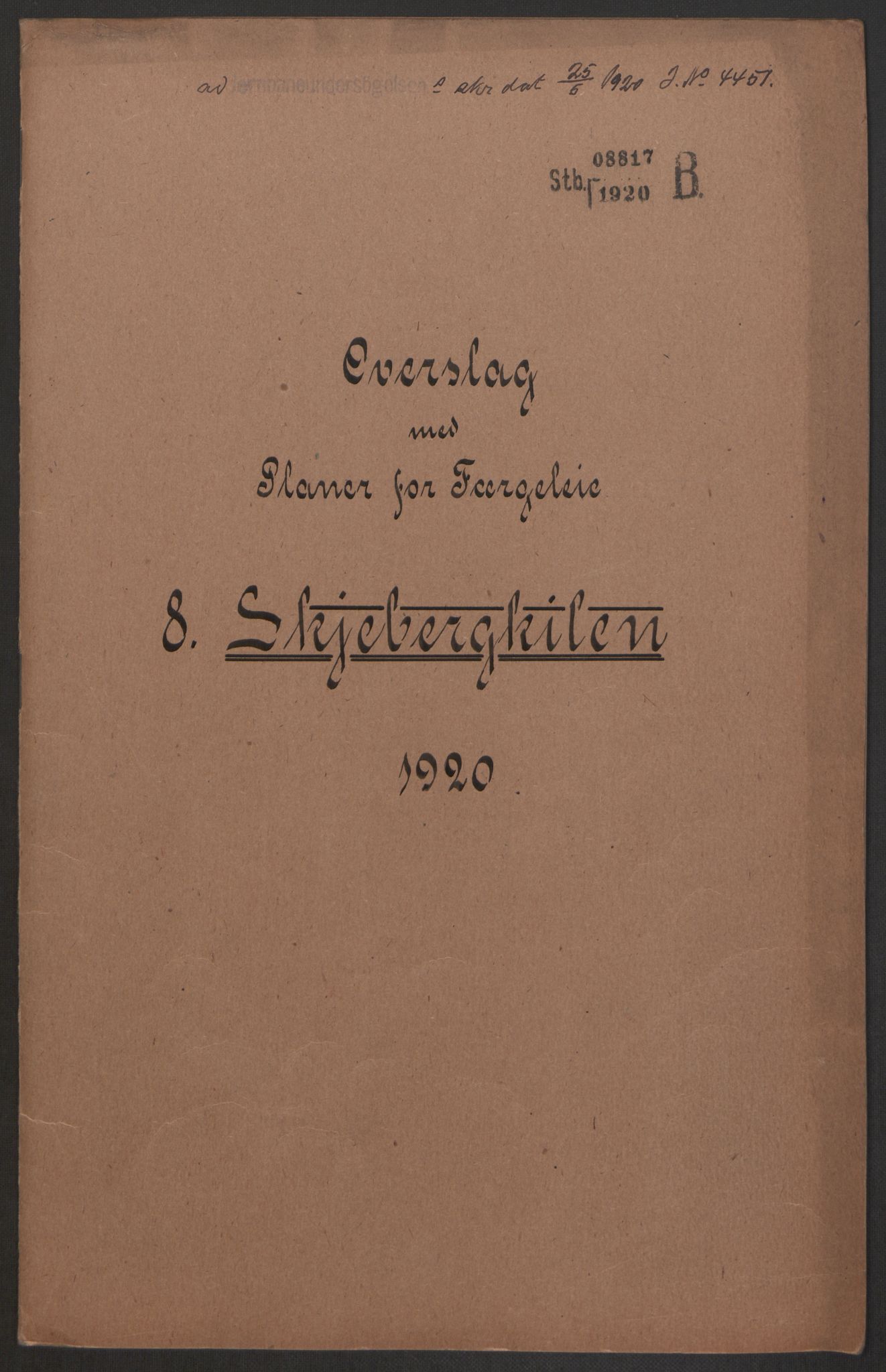 Norges Statsbaner, Baneavdelingen B, RA/S-1619/1/F/Fa/L0042: NORGE-JYLLAND, 1920, p. 187