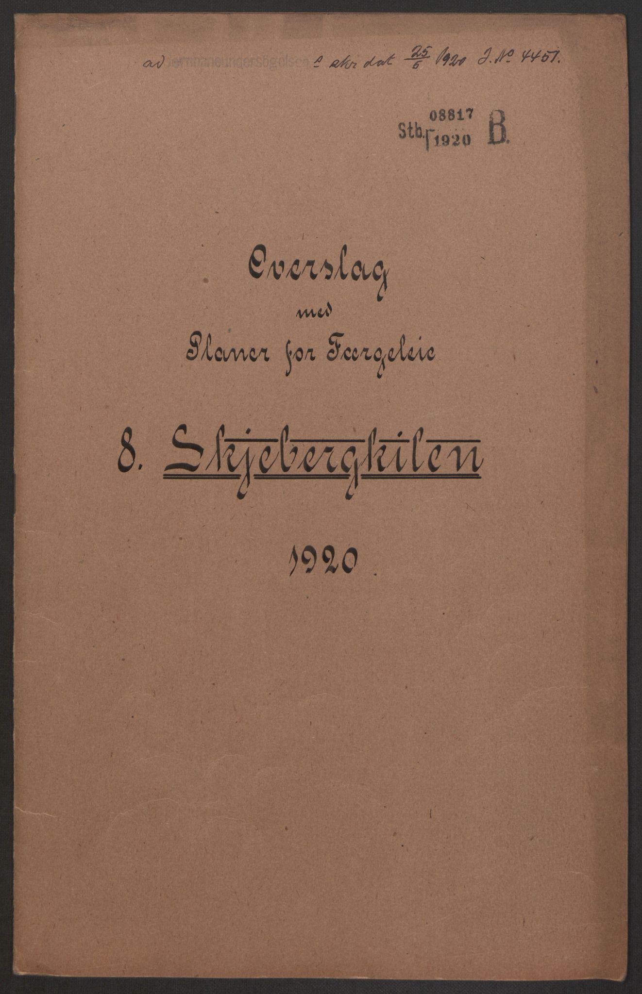 Norges Statsbaner, Baneavdelingen B, AV/RA-S-1619/1/F/Fa/L0042: NORGE-JYLLAND, 1920, p. 187