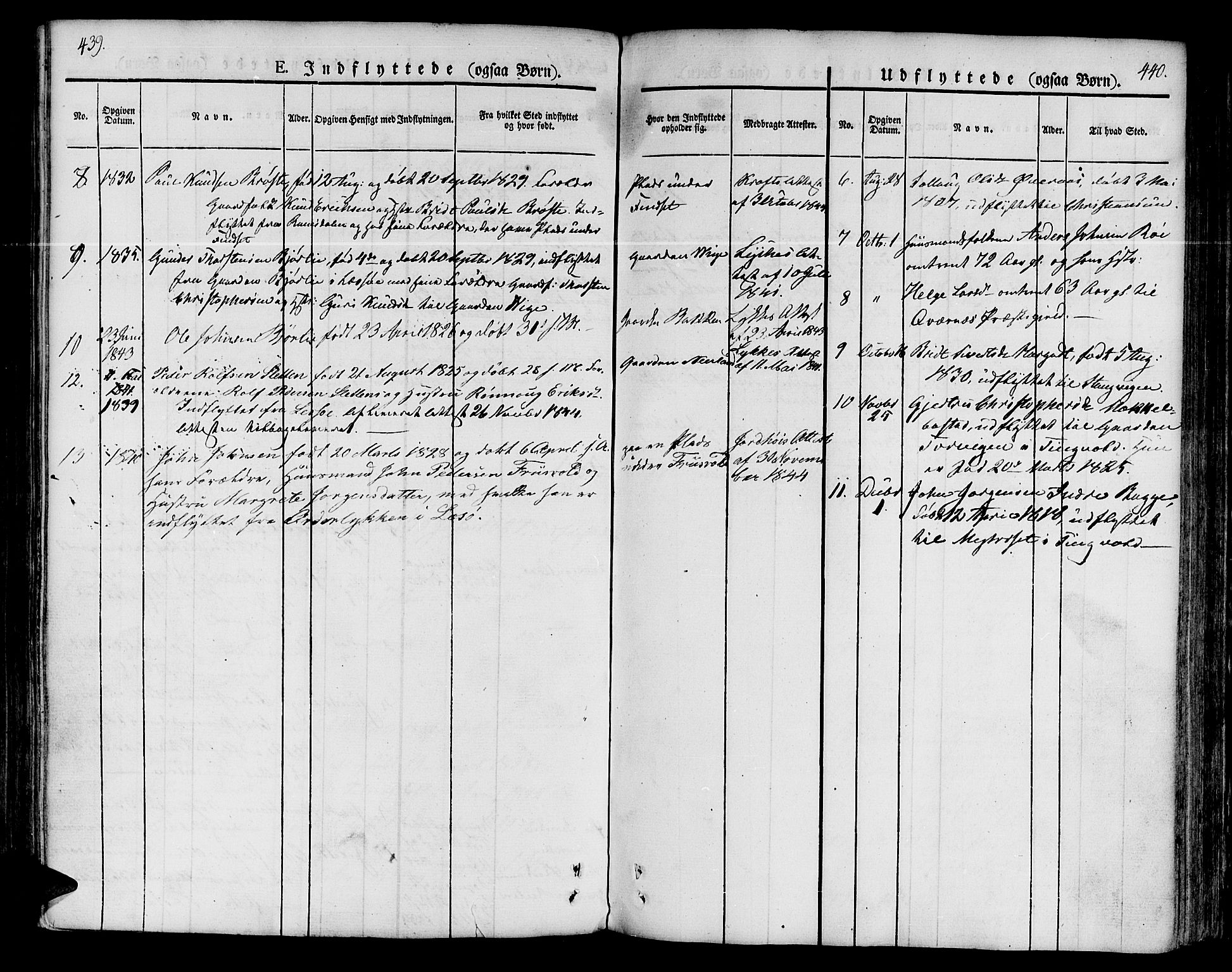 Ministerialprotokoller, klokkerbøker og fødselsregistre - Møre og Romsdal, AV/SAT-A-1454/551/L0624: Parish register (official) no. 551A04, 1831-1845, p. 439-440