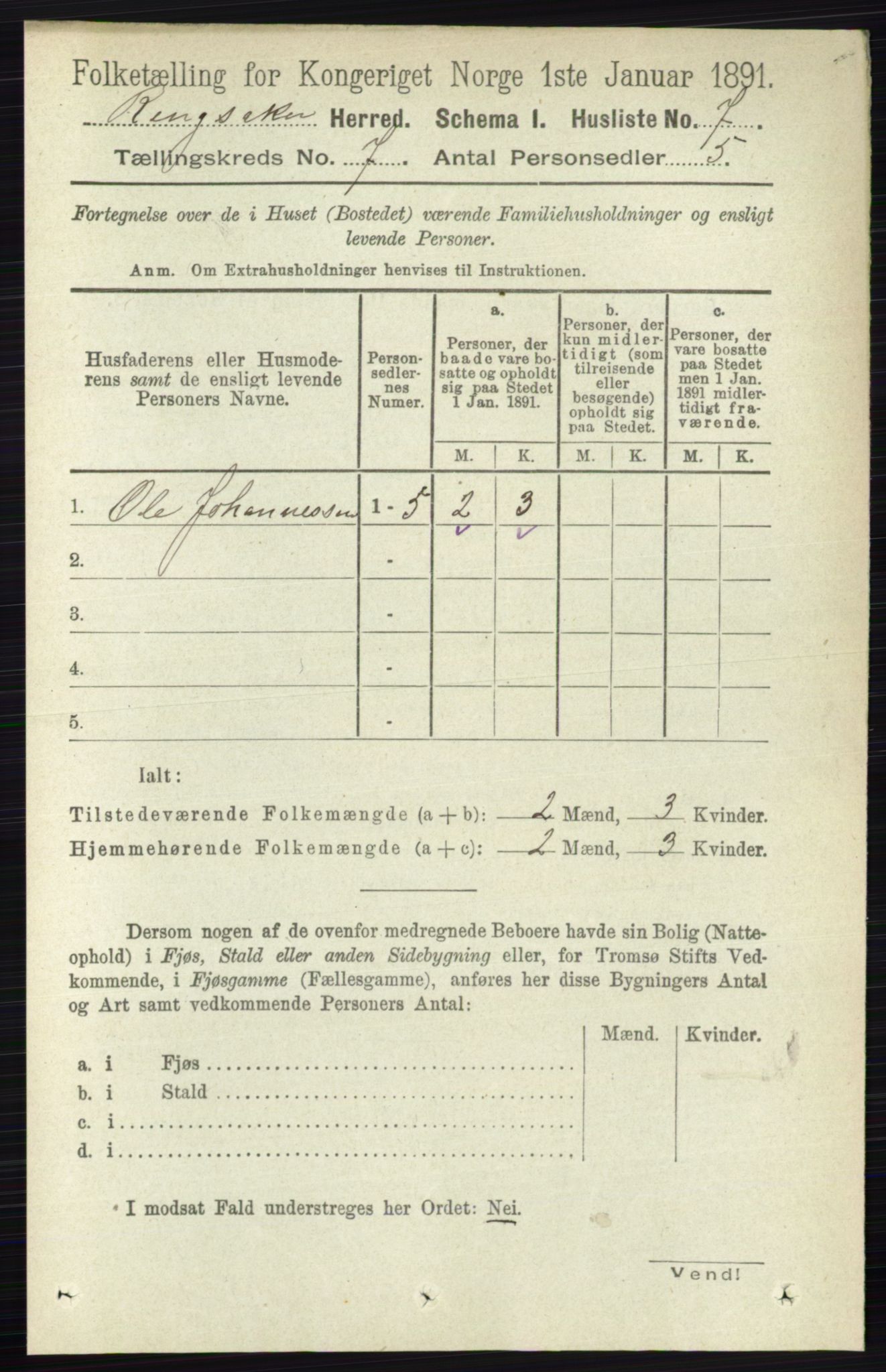 RA, 1891 census for 0412 Ringsaker, 1891, p. 3797