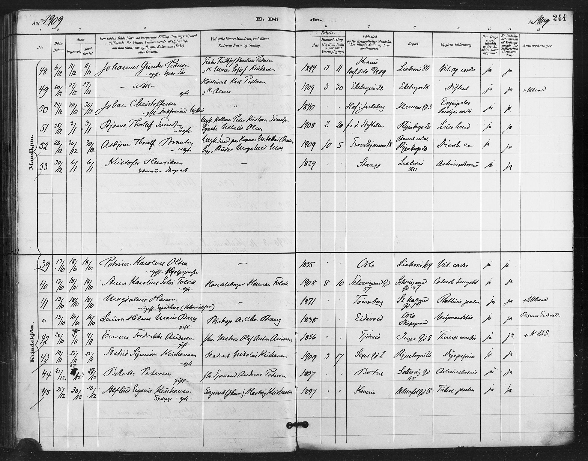 Gamlebyen prestekontor Kirkebøker, AV/SAO-A-10884/F/Fa/L0009: Parish register (official) no. 9, 1888-1909, p. 244