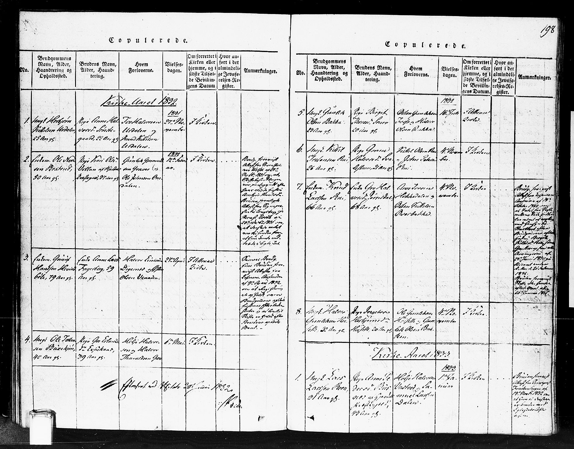 Gransherad kirkebøker, SAKO/A-267/F/Fb/L0002: Parish register (official) no. II 2, 1815-1843, p. 198