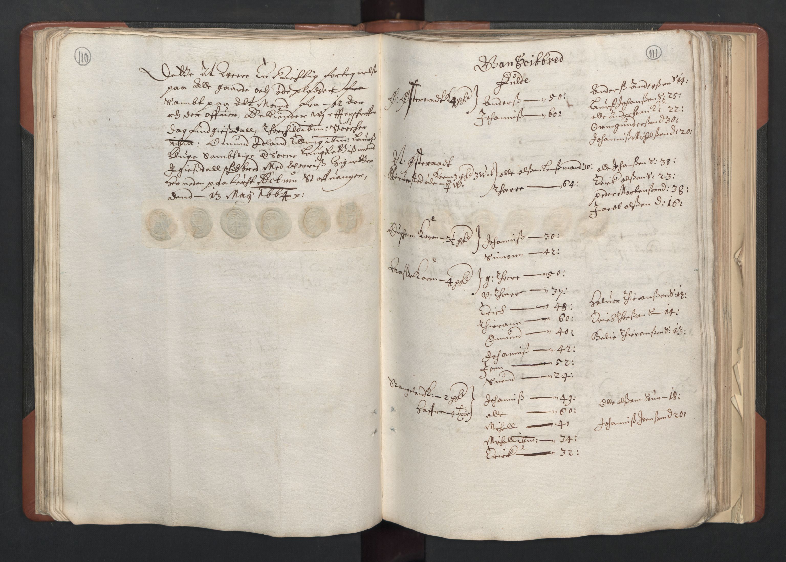RA, Bailiff's Census 1664-1666, no. 11: Jæren and Dalane fogderi, 1664, p. 110-111