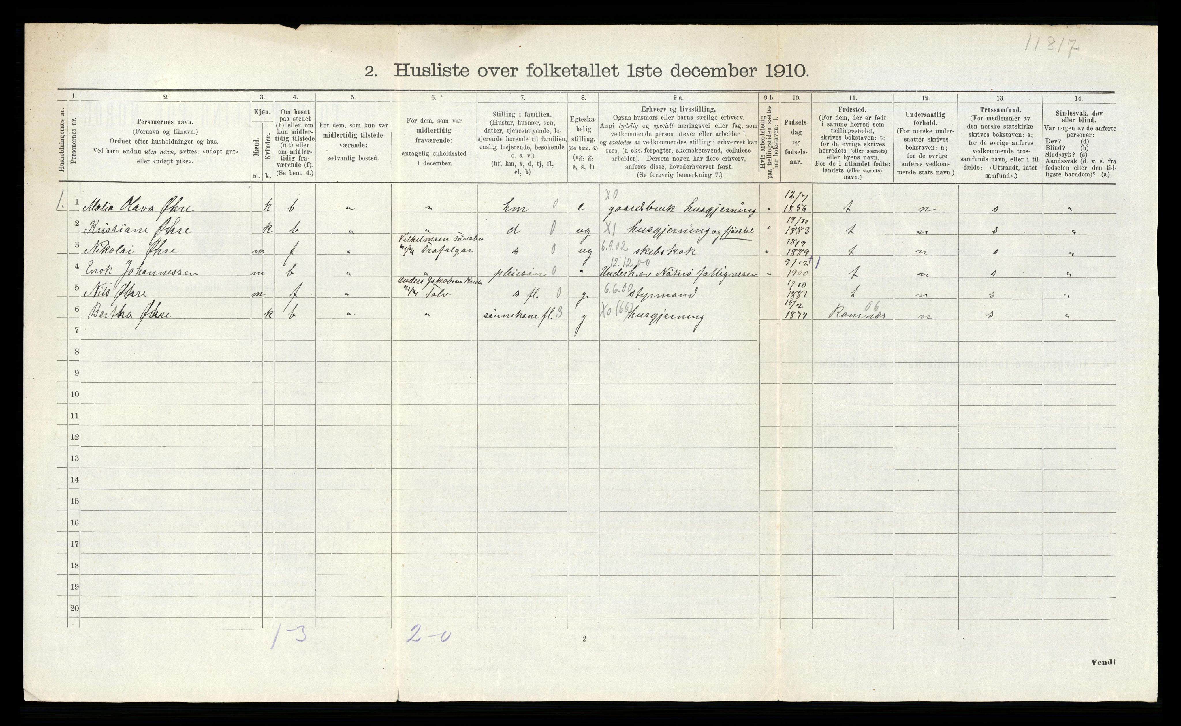 RA, 1910 census for Nøtterøy, 1910, p. 819