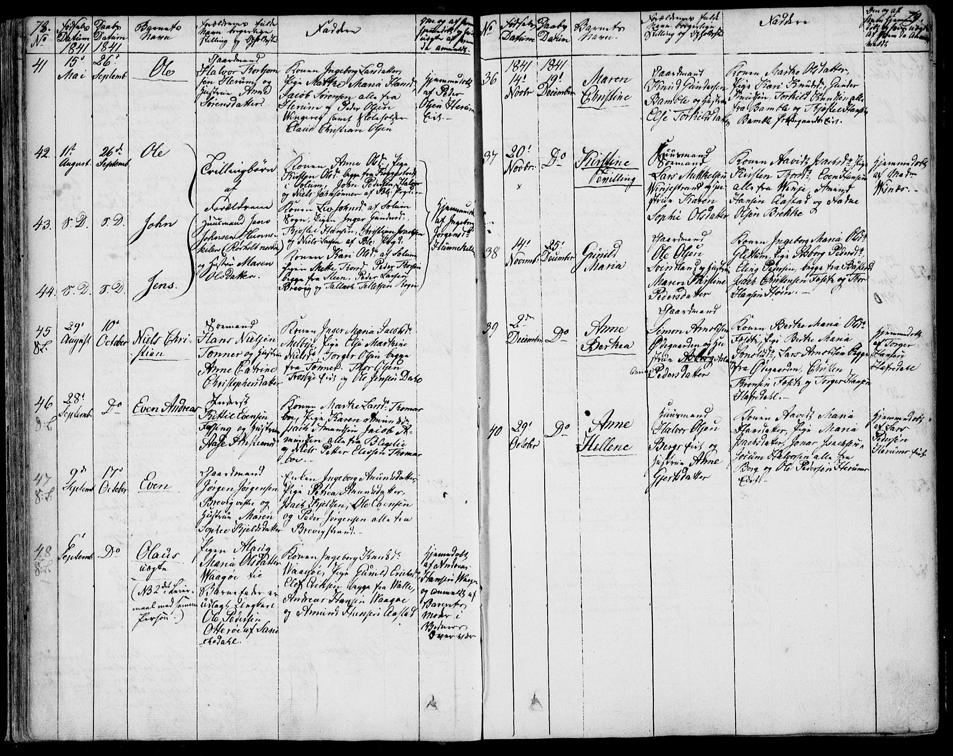 Bamble kirkebøker, SAKO/A-253/F/Fa/L0004: Parish register (official) no. I 4, 1834-1853, p. 78-79