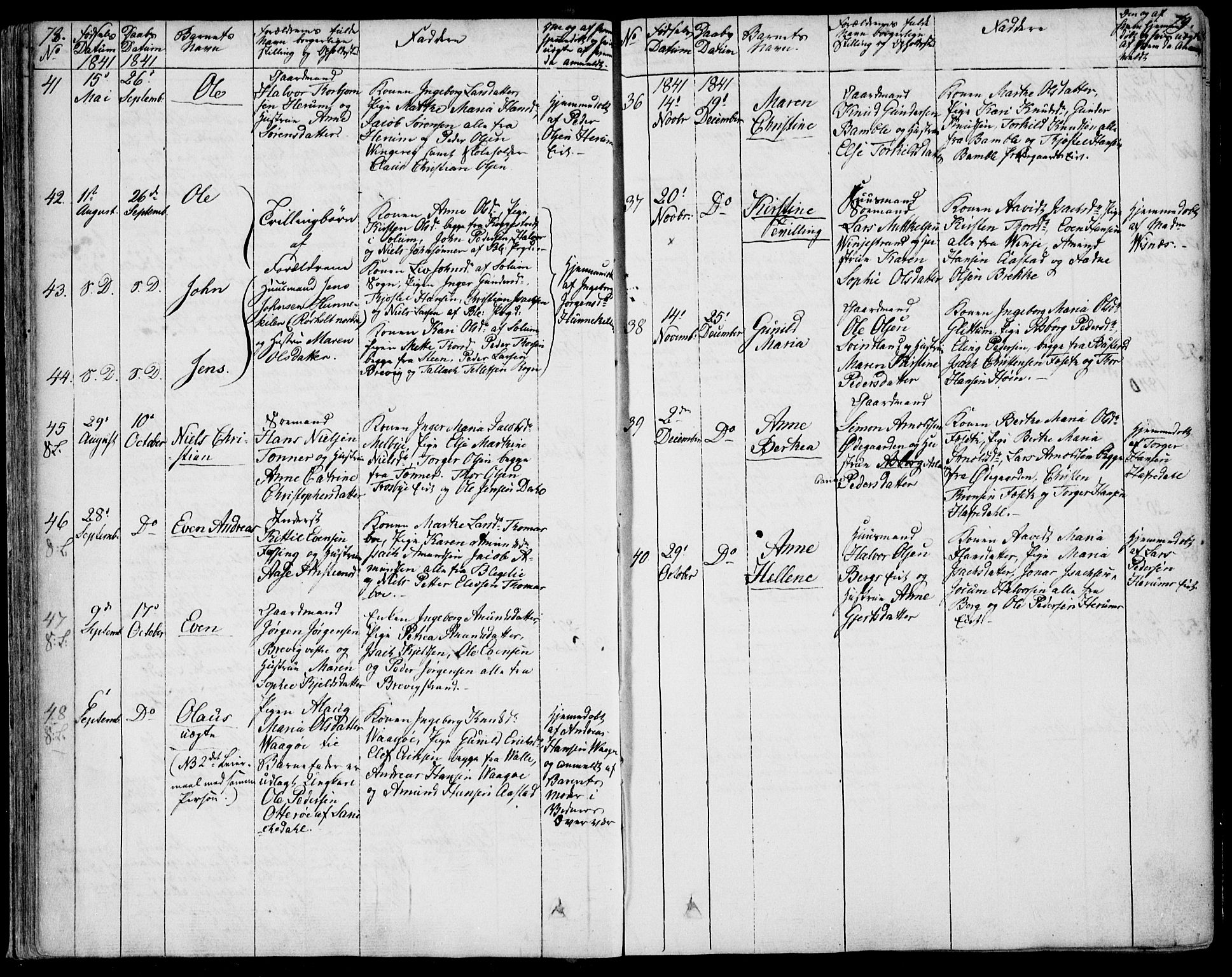 Bamble kirkebøker, AV/SAKO-A-253/F/Fa/L0004: Parish register (official) no. I 4, 1834-1853, p. 78-79