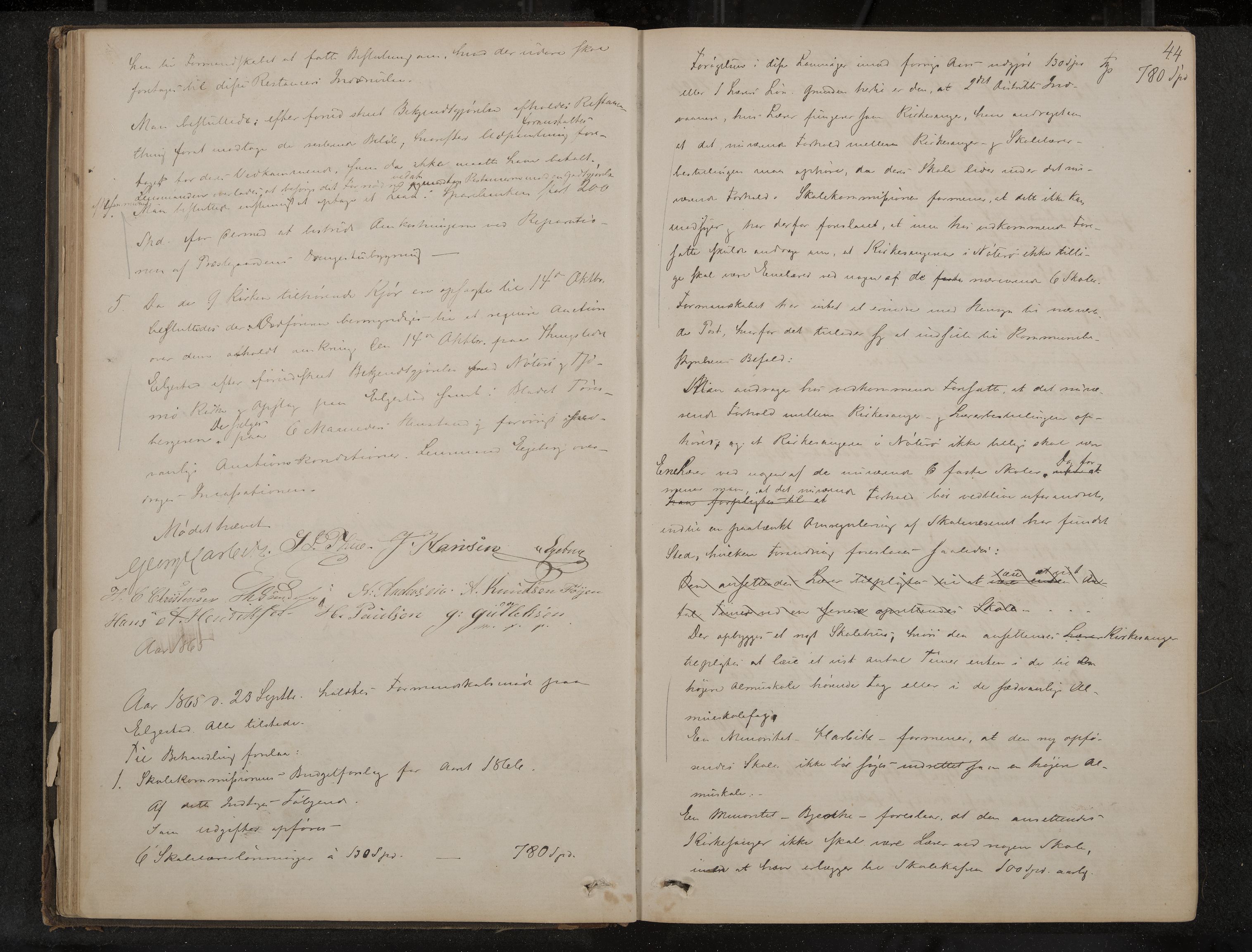 Nøtterøy formannskap og sentraladministrasjon, IKAK/0722021-1/A/Aa/L0002: Møtebok, 1862-1873, p. 44