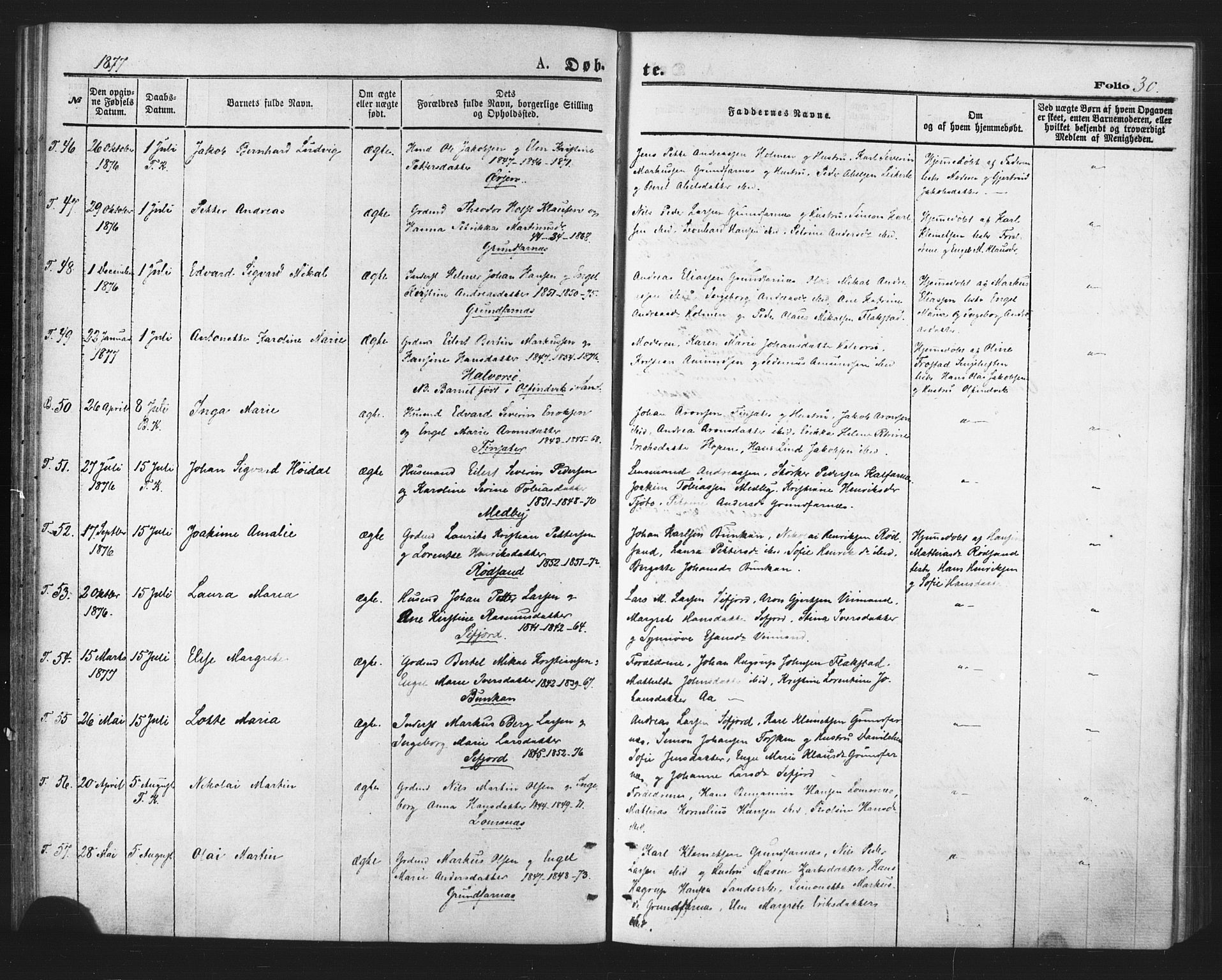 Berg sokneprestkontor, SATØ/S-1318/G/Ga/Gaa/L0003kirke: Parish register (official) no. 3, 1872-1879, p. 30