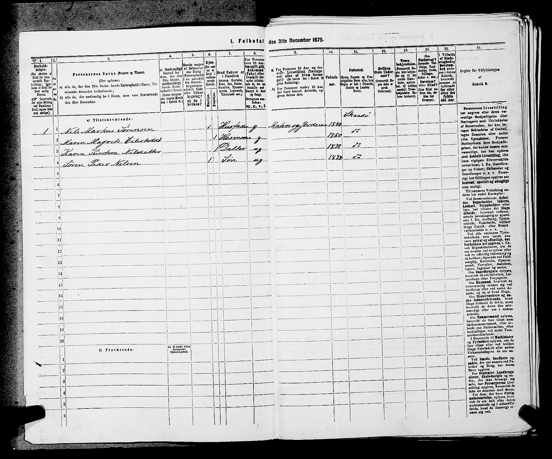 SAKO, 1875 census for 0816P Sannidal, 1875, p. 2014