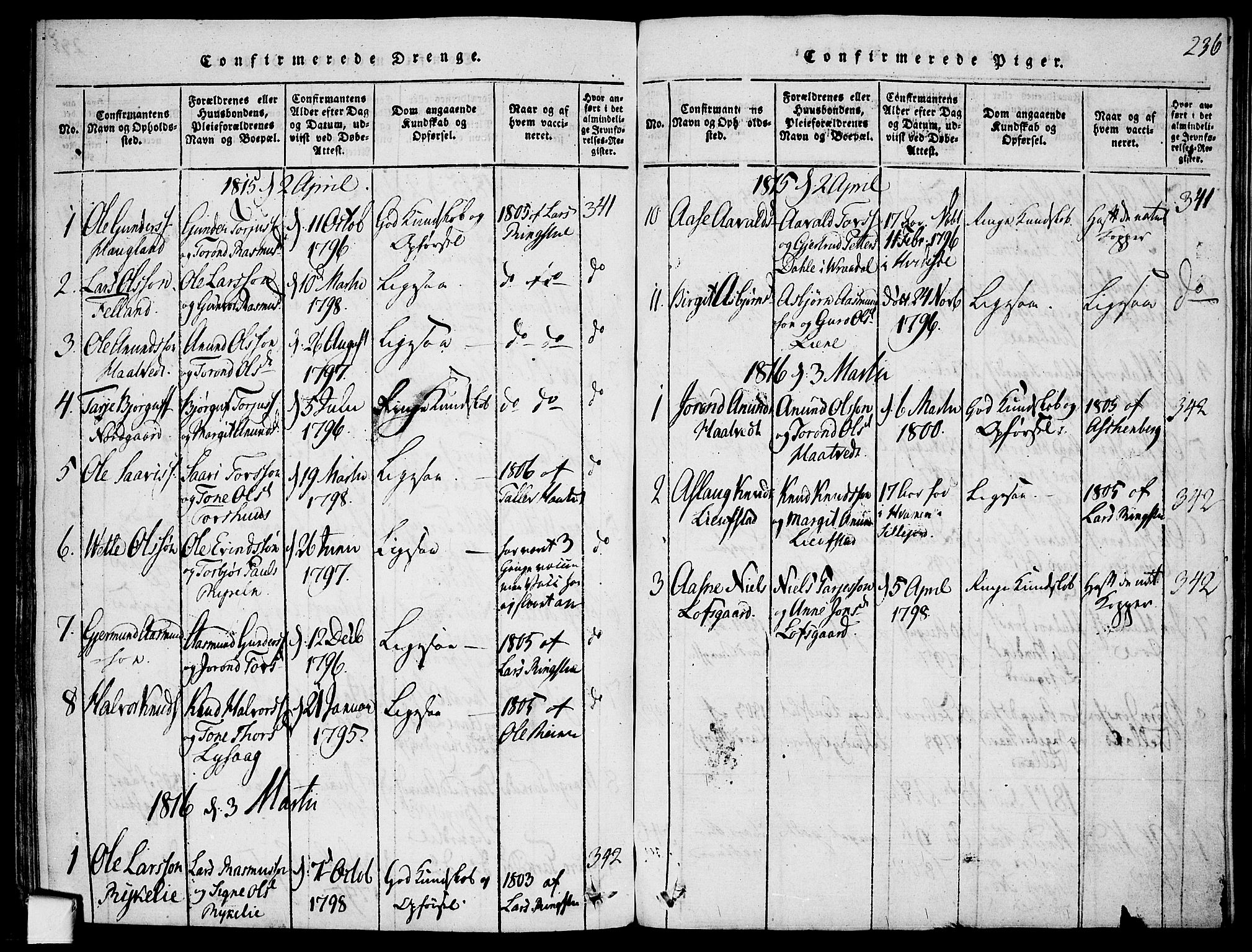 Mo kirkebøker, SAKO/A-286/F/Fa/L0004: Parish register (official) no. I 4, 1814-1844, p. 236