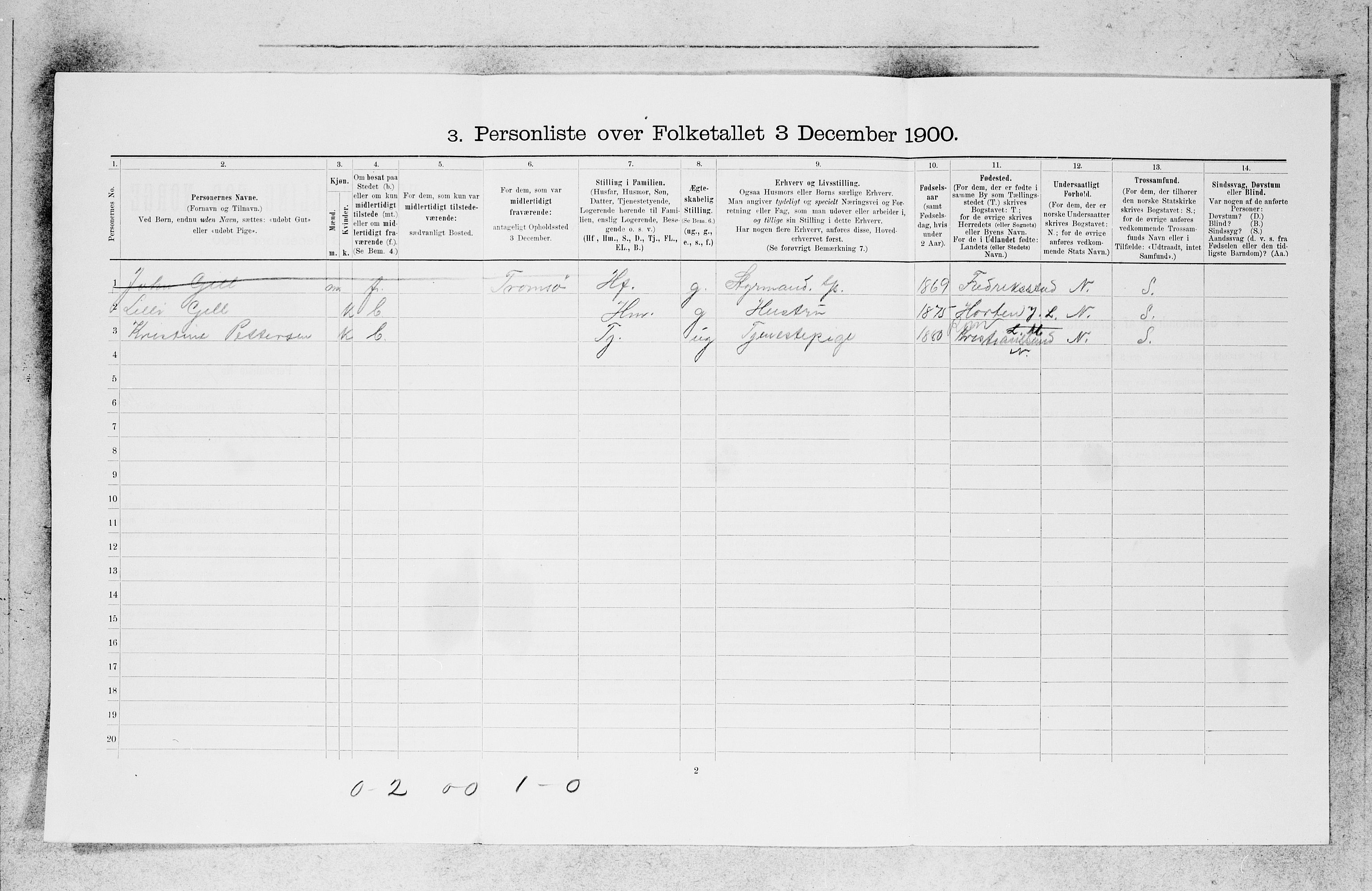 SAB, 1900 census for Bergen, 1900, p. 29764