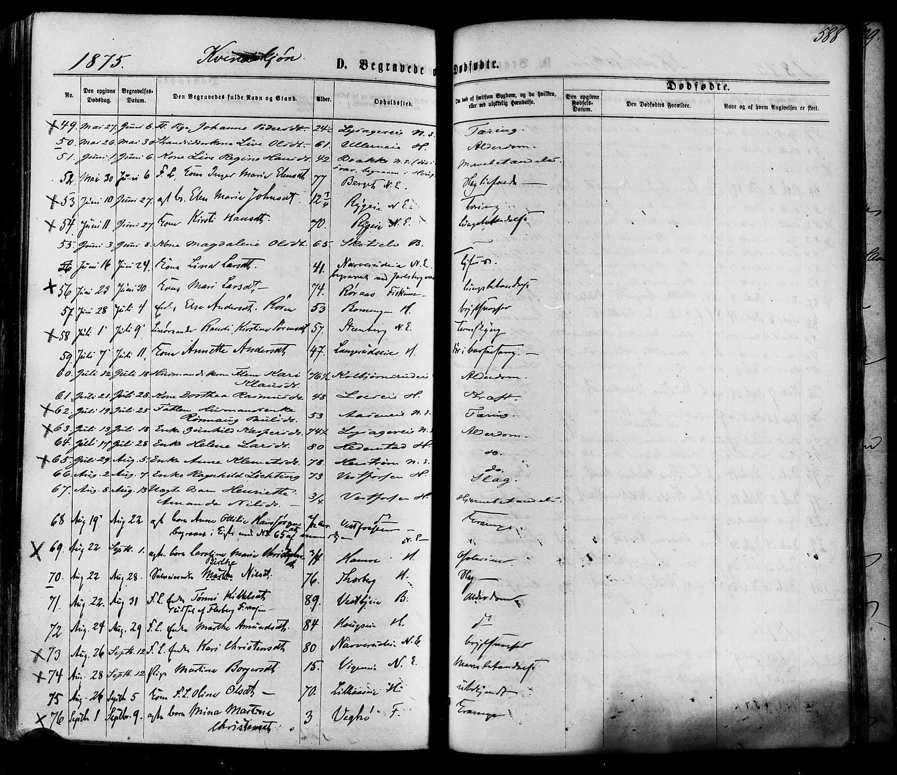 Eiker kirkebøker, SAKO/A-4/F/Fa/L0017: Parish register (official) no. I 17, 1869-1877, p. 588